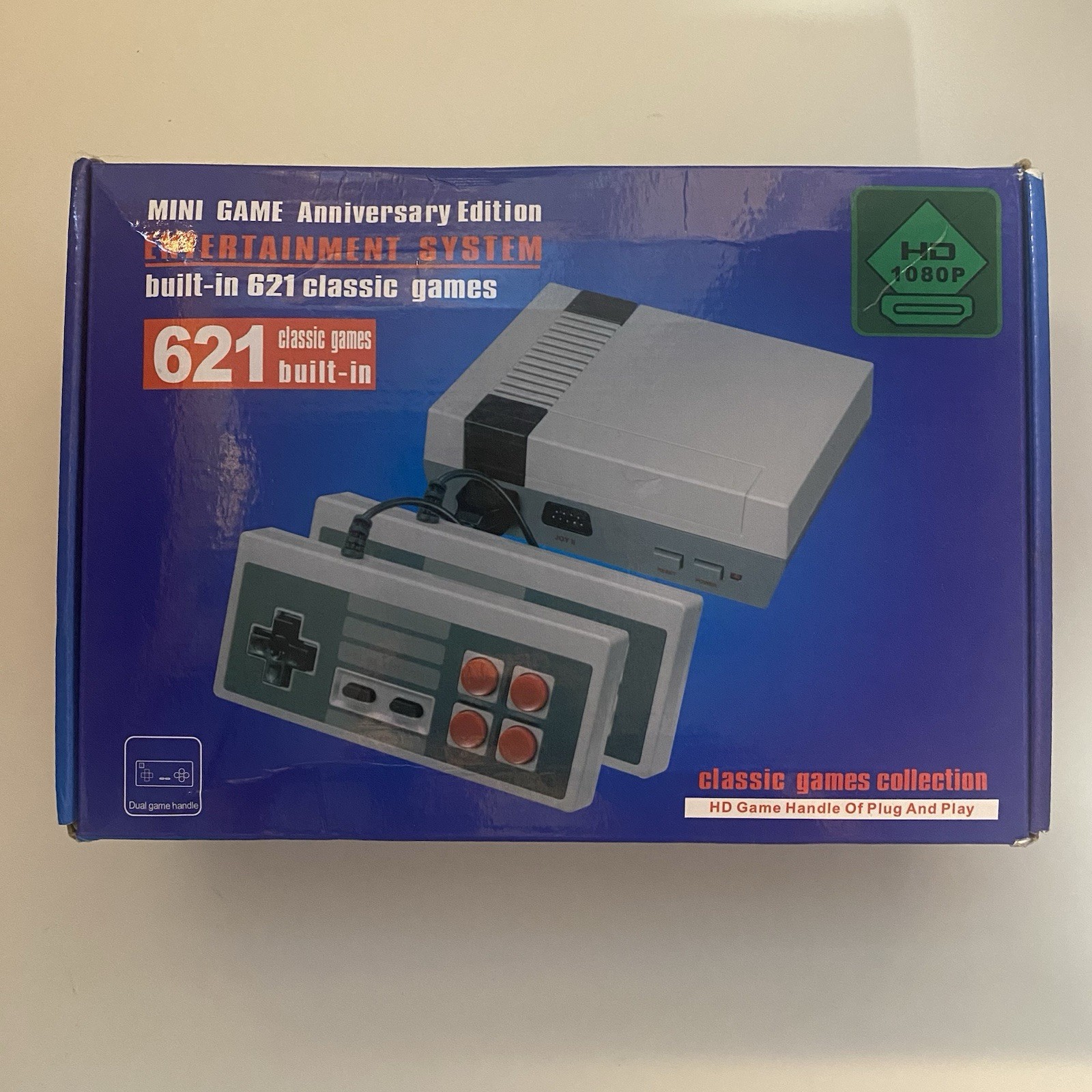 Mini Game Anniversary Edition Console 621 Games HDMI 1080p 2 Controllers Gray/B…