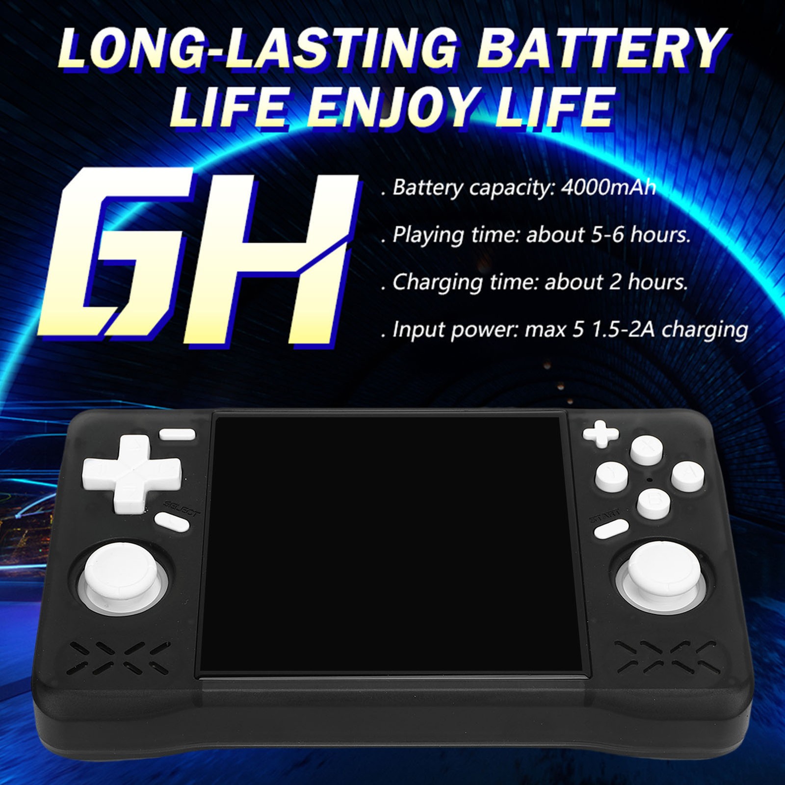 Retro Handheld Game Console 4in Screen 1.5GHz Portable Rechargeable Gaming HQWB
