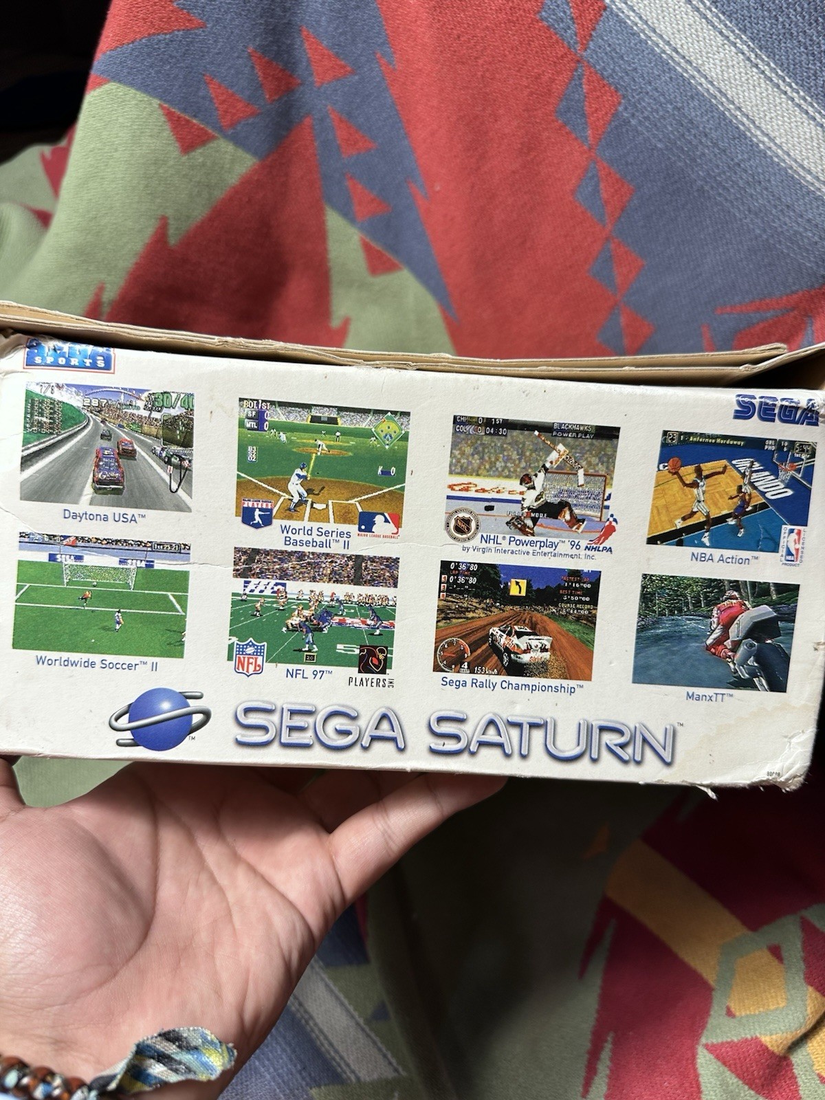 Sega Saturn Console In Original Box Working 3 Games Sampler CIB 2 Controller’s