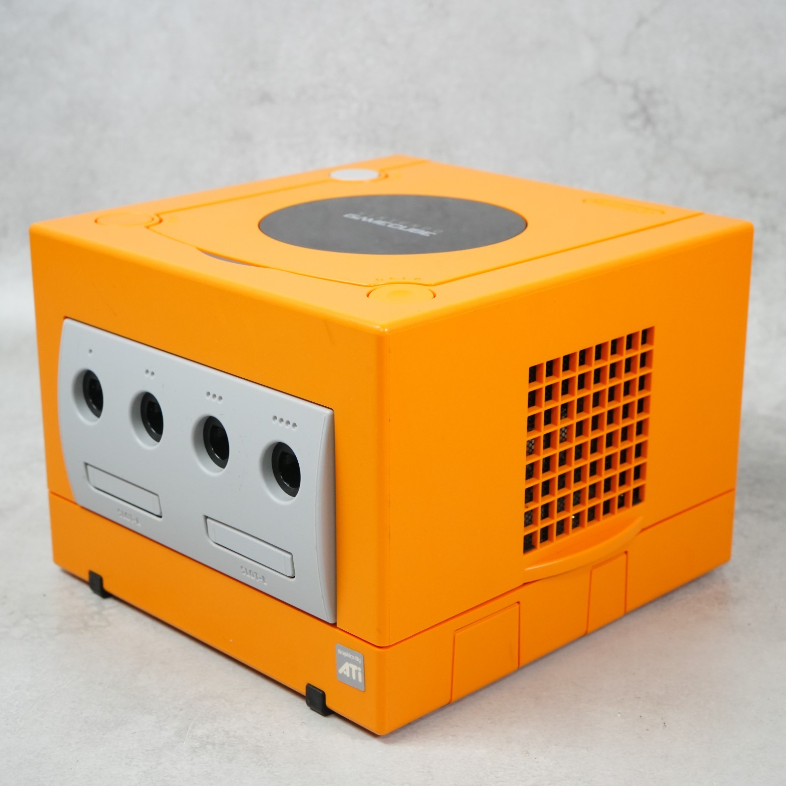 GameCube Orange Console DOL-001 NTSC U-C/J Region Switch Mod Nintendo w/ Cable