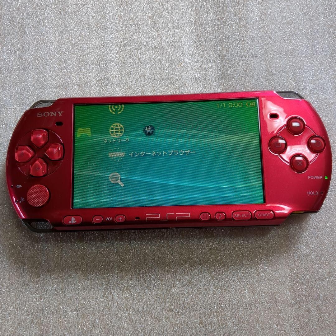 Sony PSP-3000 Red Console Boxed Bundle 3 Games 256MB Card New Battery