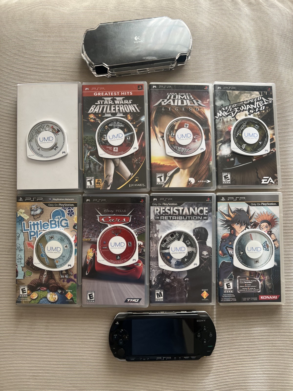 Sony PSP w/ 8 Games and Hardcase [Charger Not Included, PLEASE READ DESCRIPTION]