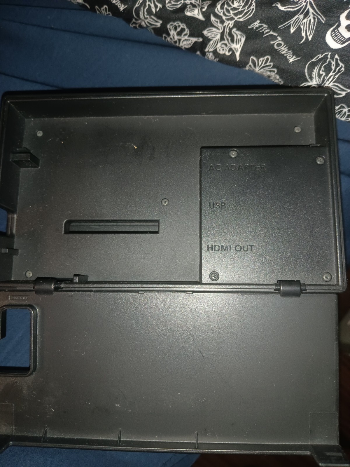 Nintendo Switch console with dock and two controllers