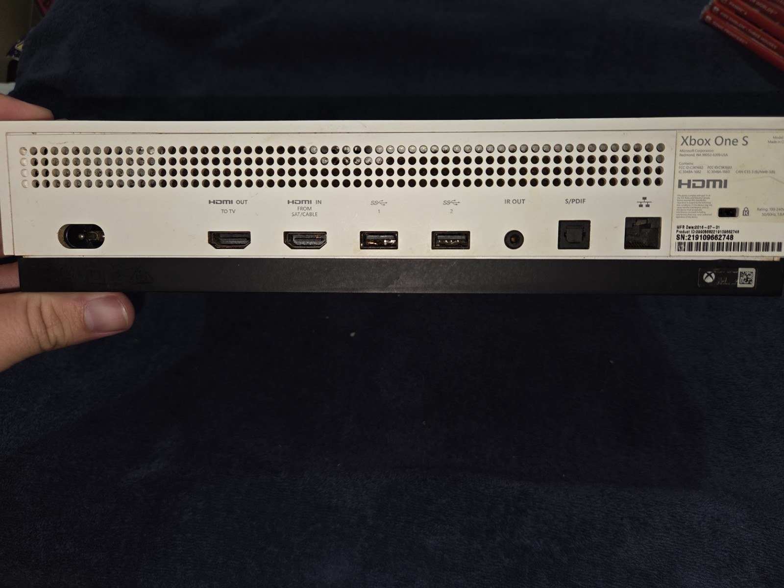 Microsoft Xbox One S Console Model 1681 White AS-IS Parts Only Doesn’t Power On