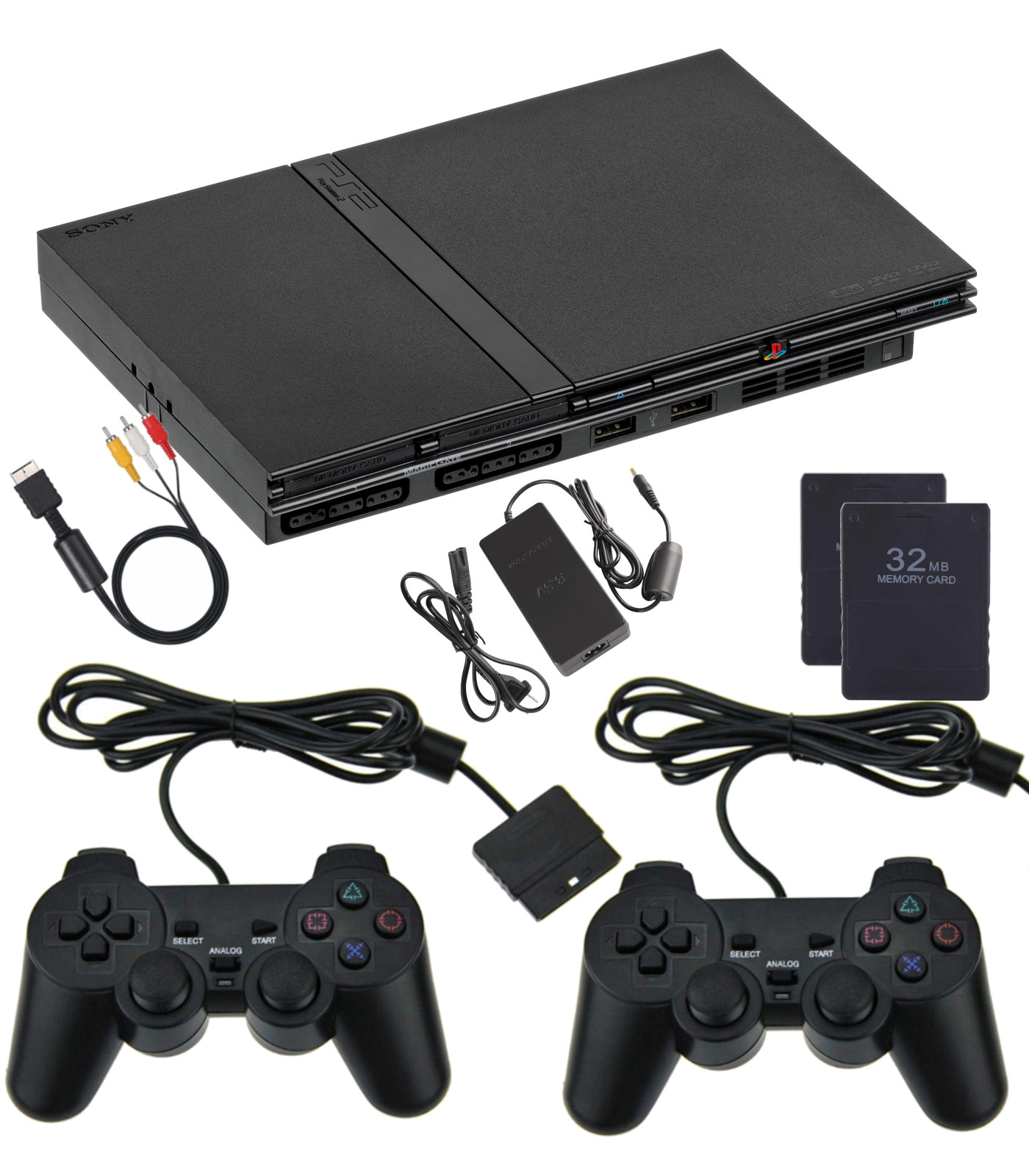 GUARANTEED SLIM Playstation 2 Console PS2 BRAND NEW Controllers PS1 Compatible