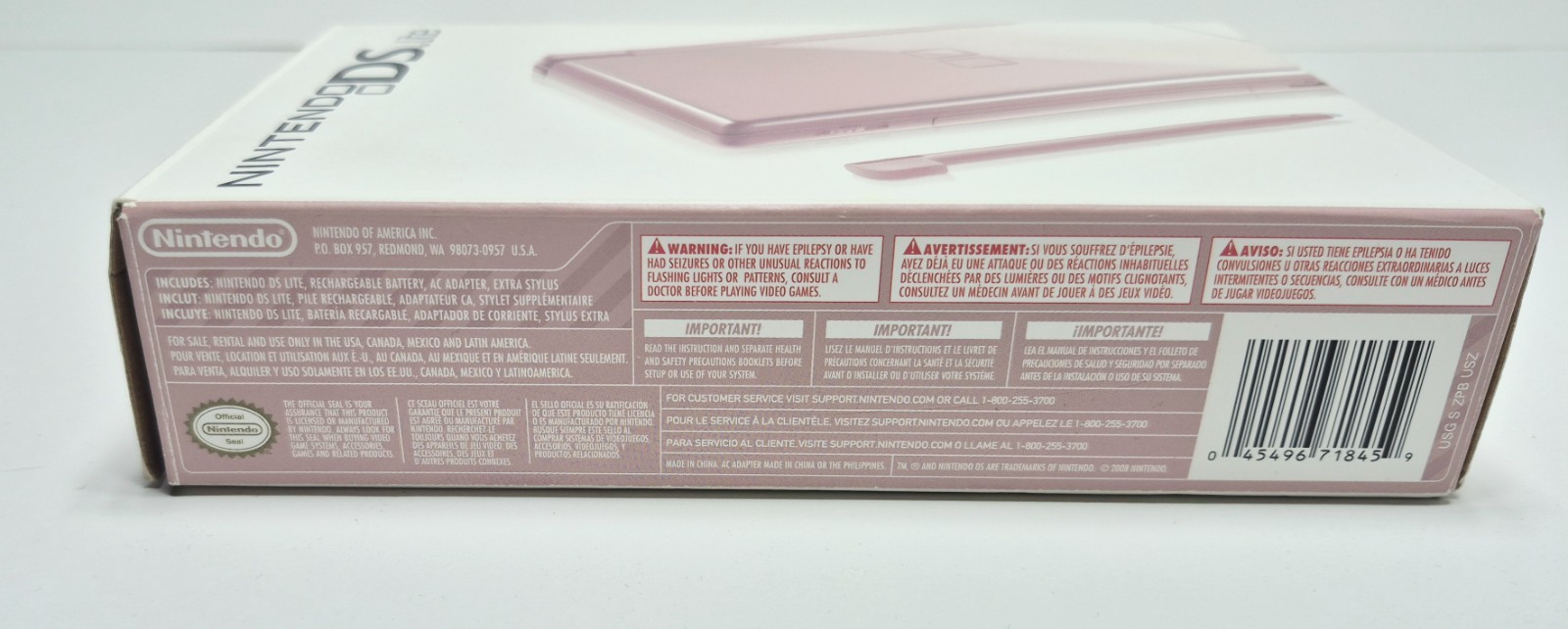 Nintendo DS Lite Pink Metallic Rose Cib Complete W/ Manuals Mint Condition