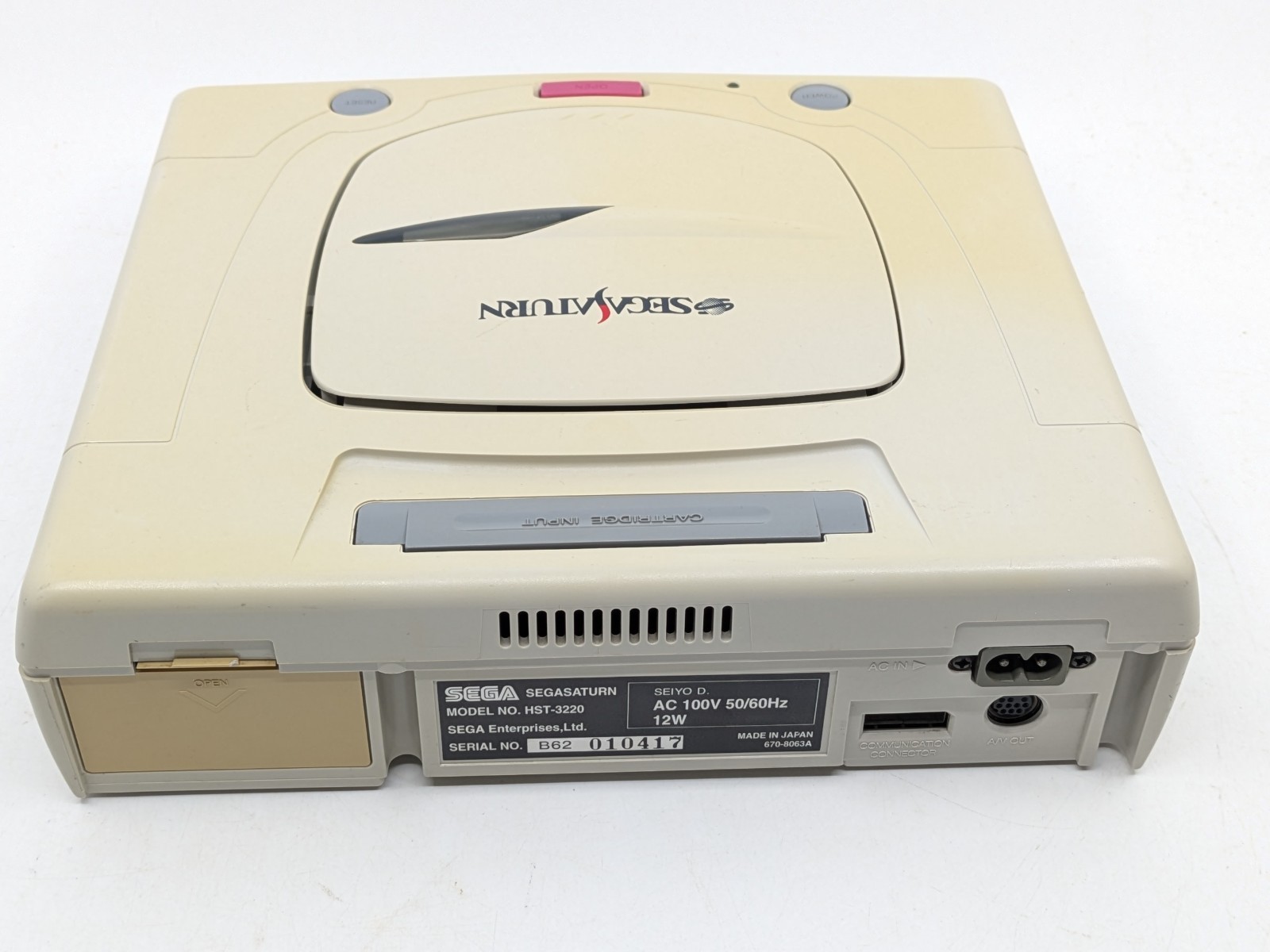 Sega Saturn White HST-3220 NTSC-J Japan Tested w/ SEGA RALLY CHAMPIONSHIP