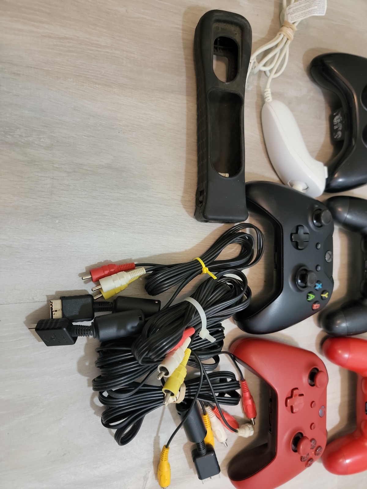 Mixed Video Game Console Accessories Lot – Controllers Cords Adapters