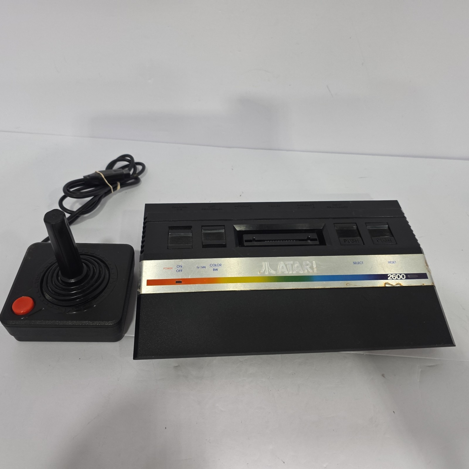 Vintage Atari 2600 Jr. Rainbow Game Console And Joystick Untested