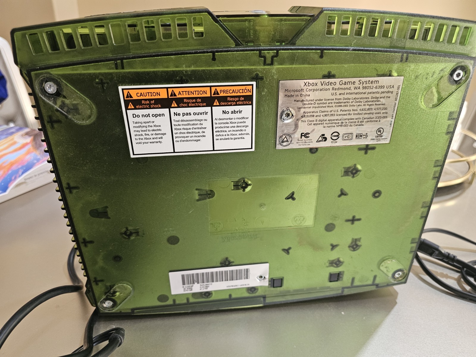 Original Xbox Halo Special Edition Green Console For Parts or Repair Please Read