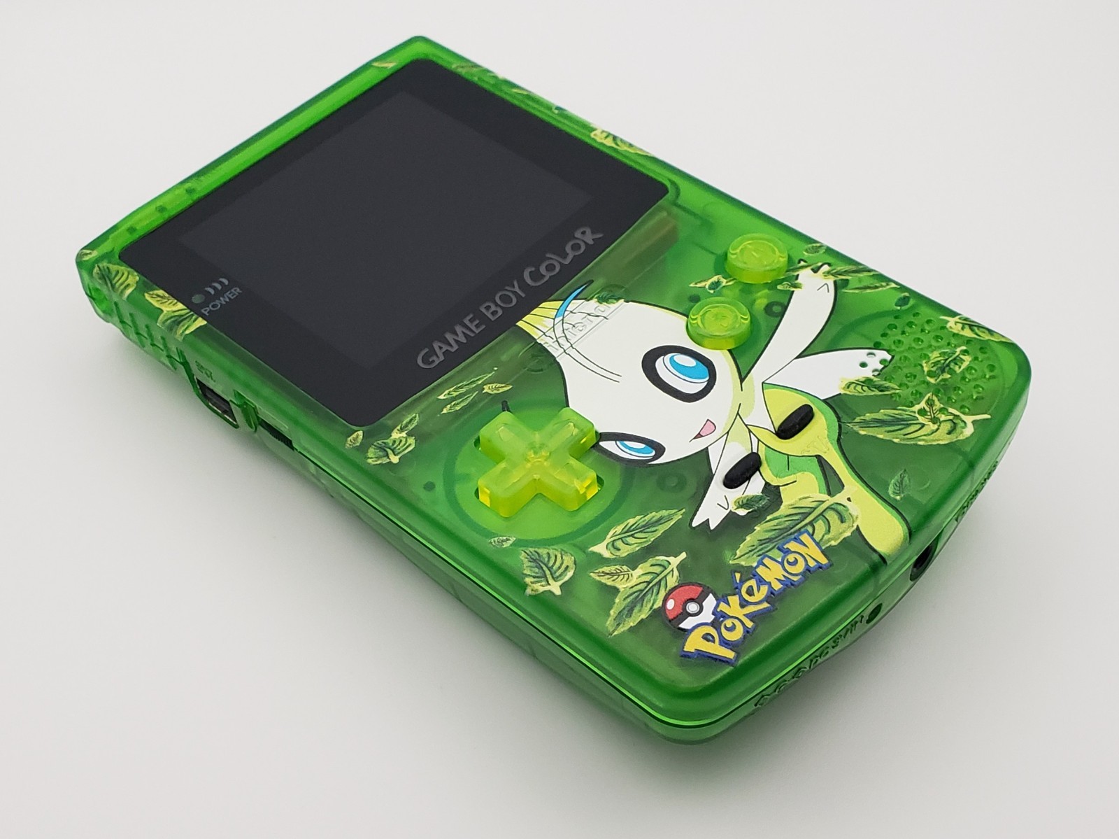 Laminated OLED Screen – Celebi Game Boy Color w/ Case – New Speaker, Recapped