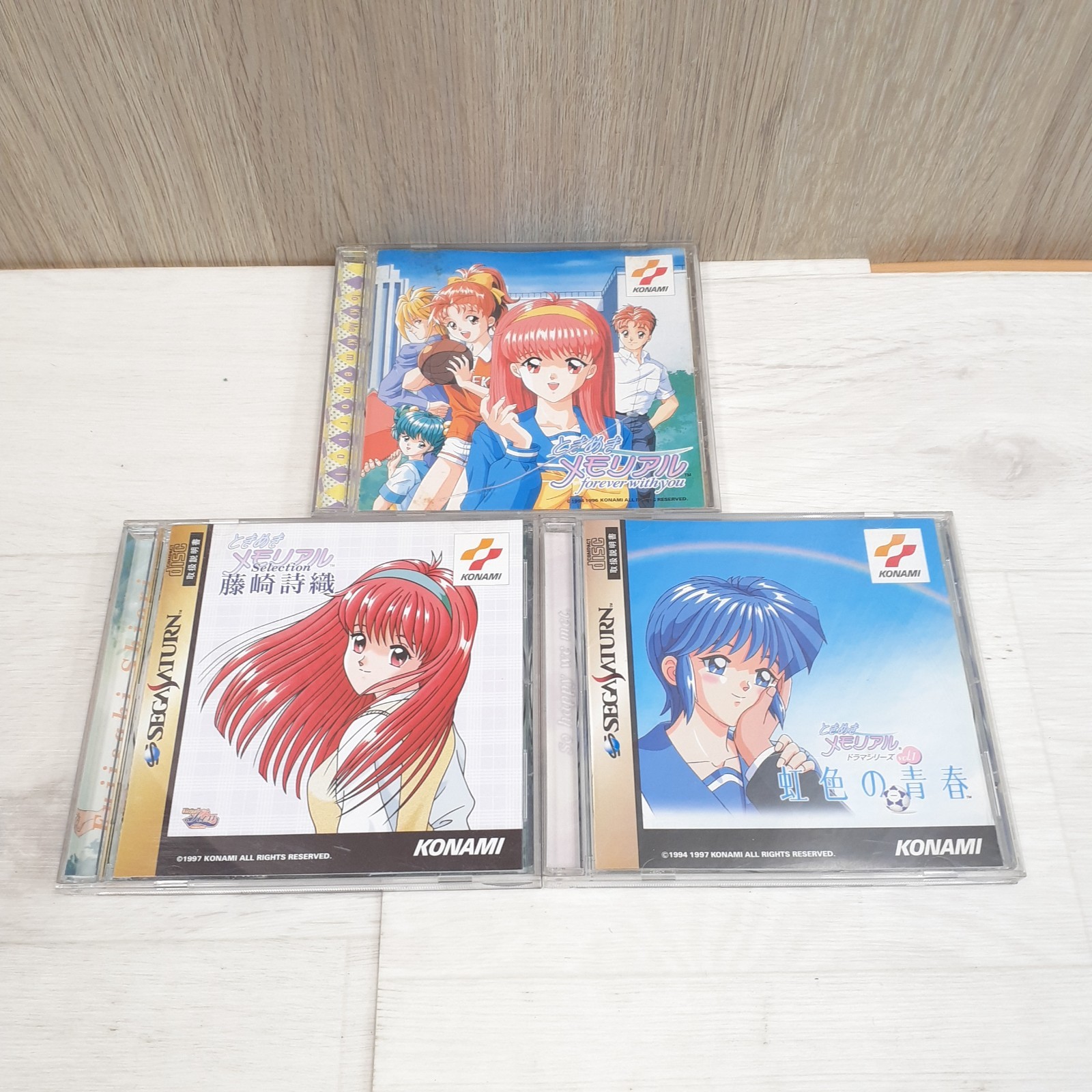 Sega Saturn Console Japan Bundle 2 Controllers & 6 Games Tokimeki Memorial x3