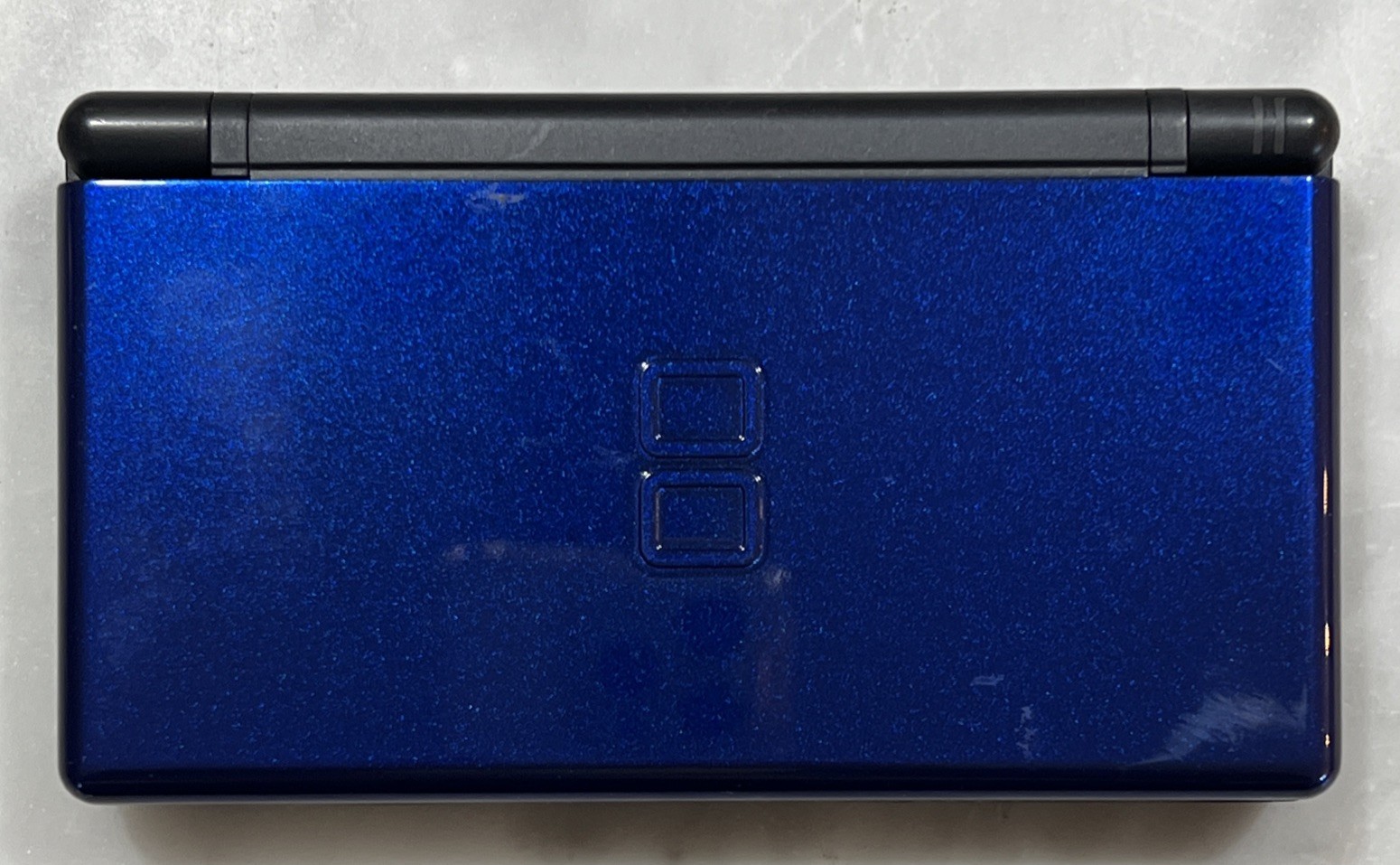 Nintendo DS Lite Cobalt Blue Console Bundle 9 Games New Battery Charger Cases
