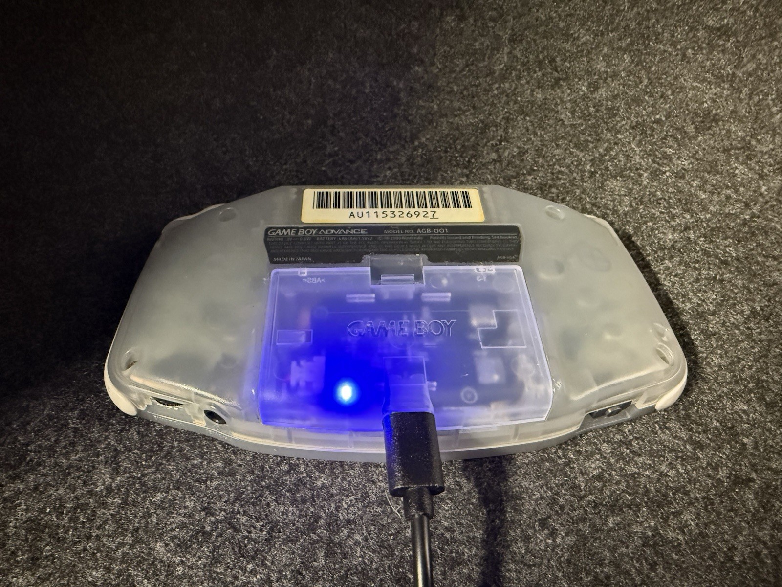 Nintendo Game Boy Advance – Clear Glacier Shell | USB-C Rechargeable Battery