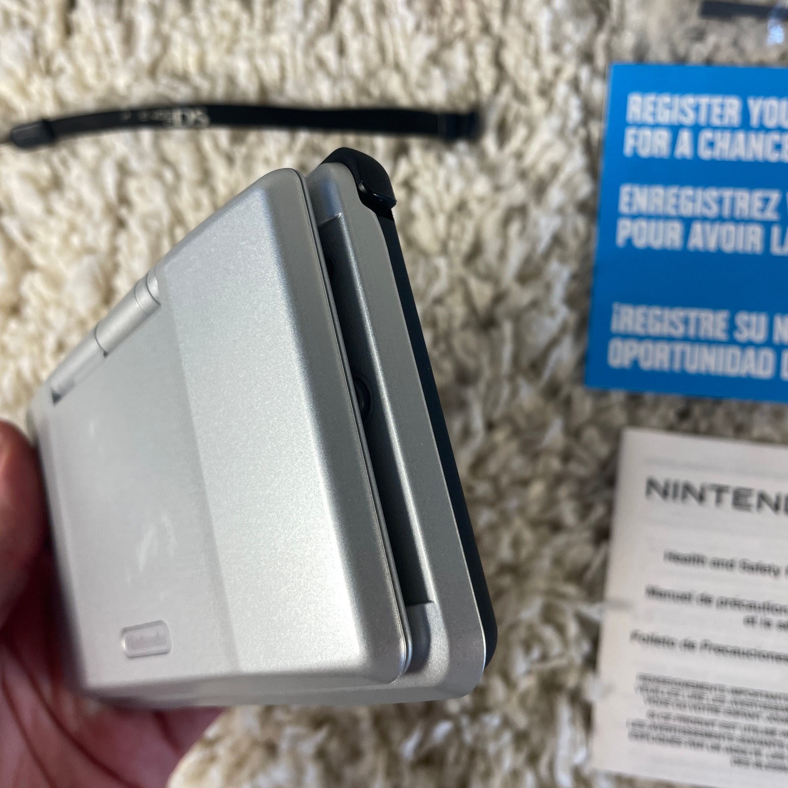 Nintendo DS Original NTR-001 Titanium Silver Handheld System Complete in Box CIB
