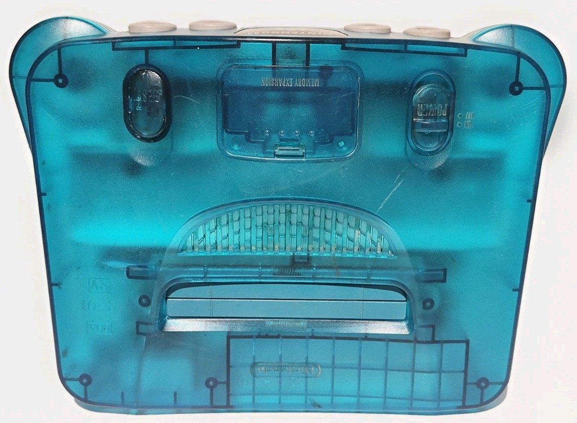 NINTENDO 64 FUNTASTIC ICE BLUE CONSOLE ONLY ~ TESTED & WORKING ~ READ
