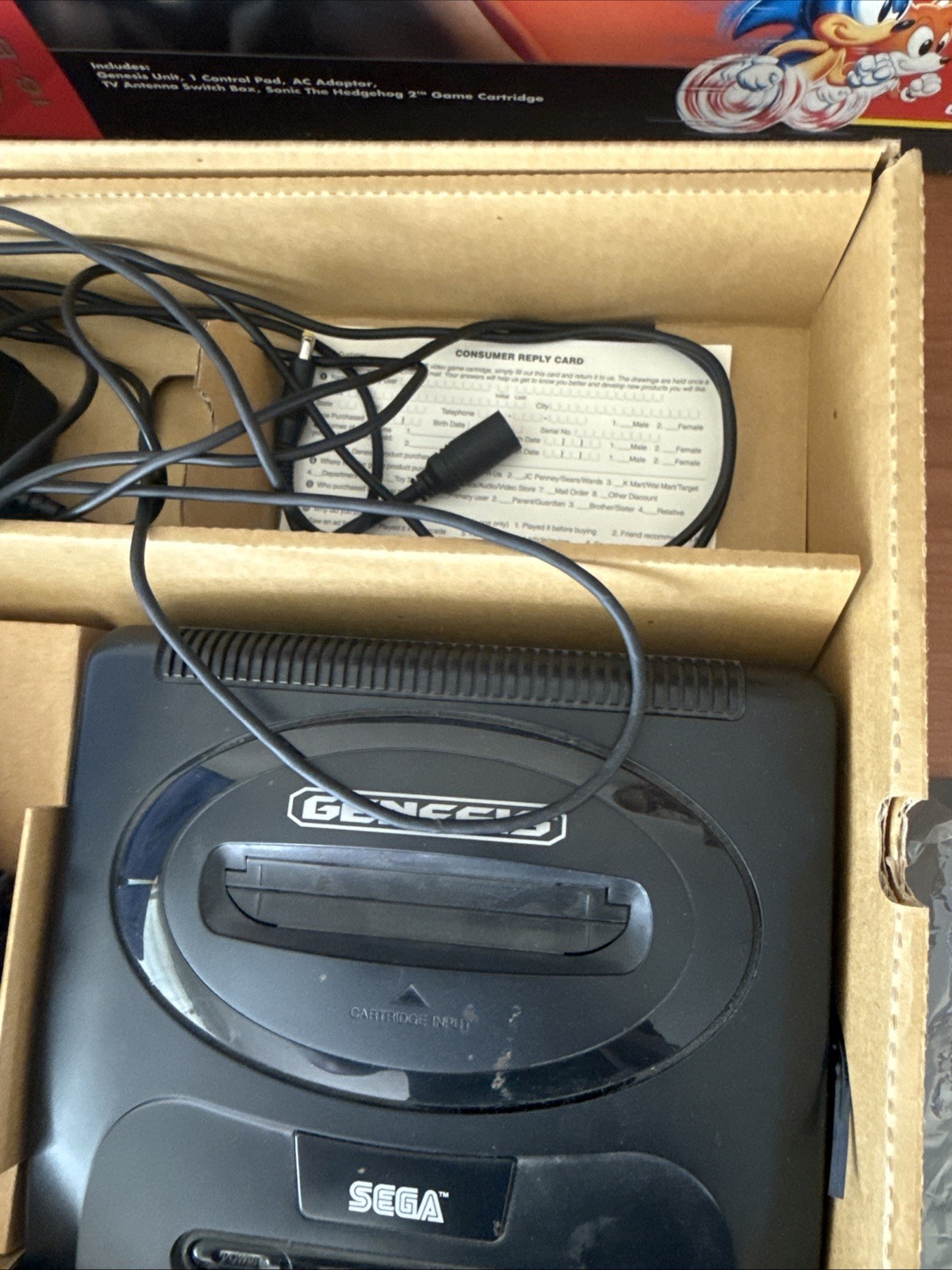 Sega Genesis Console 16 Bit System In Box w/ Controller Manual and Cables