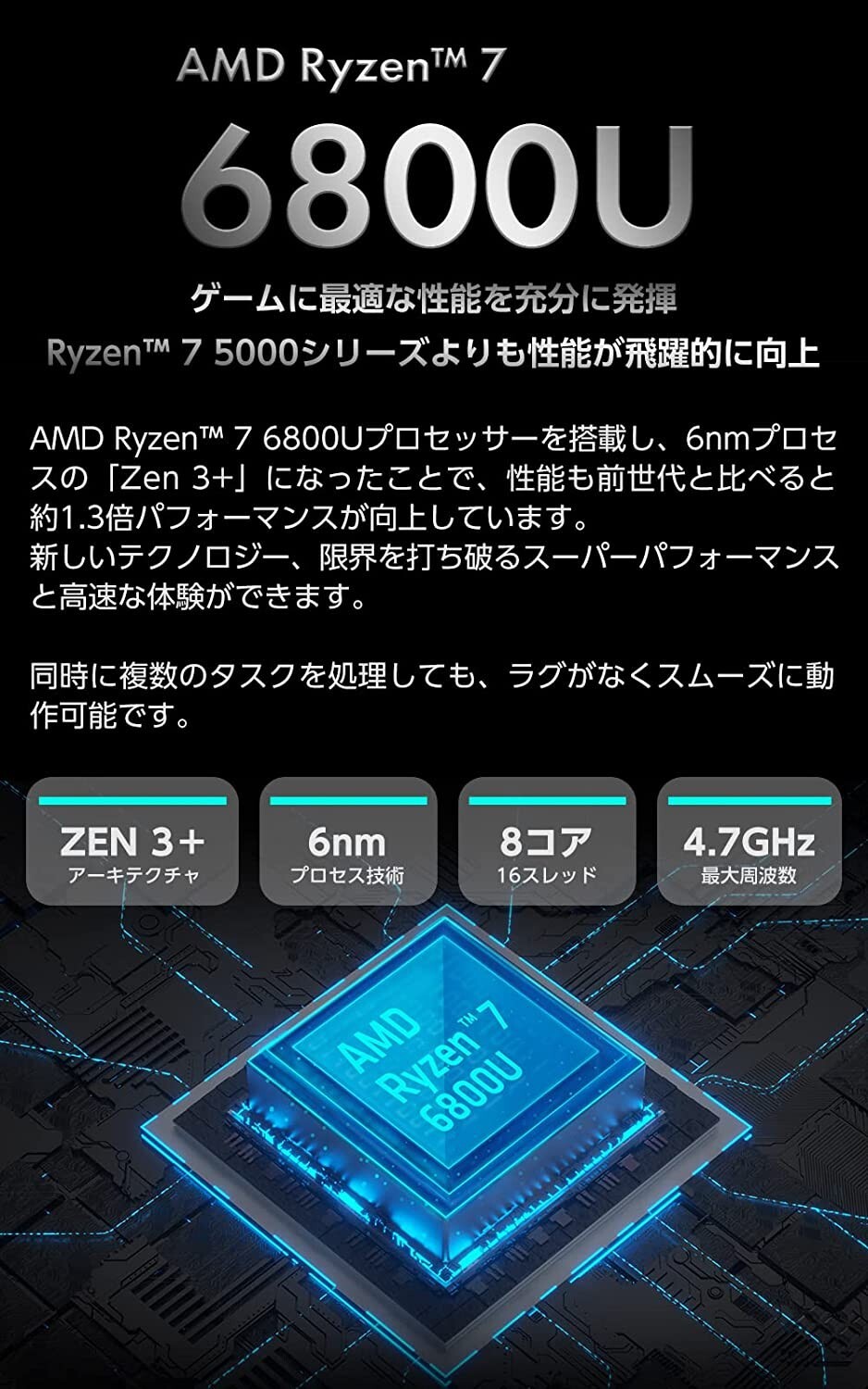 AYANEO 2 AMD Ryzen 7 6800U 16GB Memory 1TB SSD Starry Black Windows Gaming