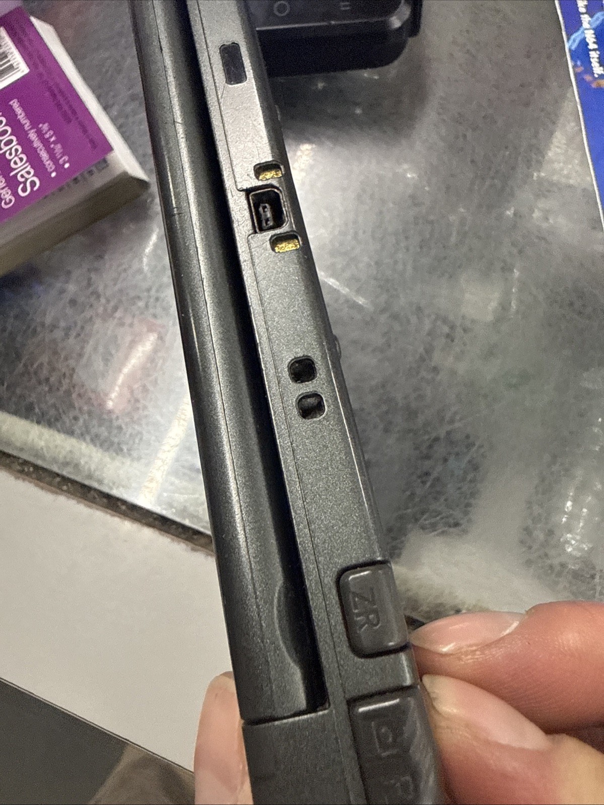 New Nintendo 3DS LL Metallic Black For Parts / Repair / Work
