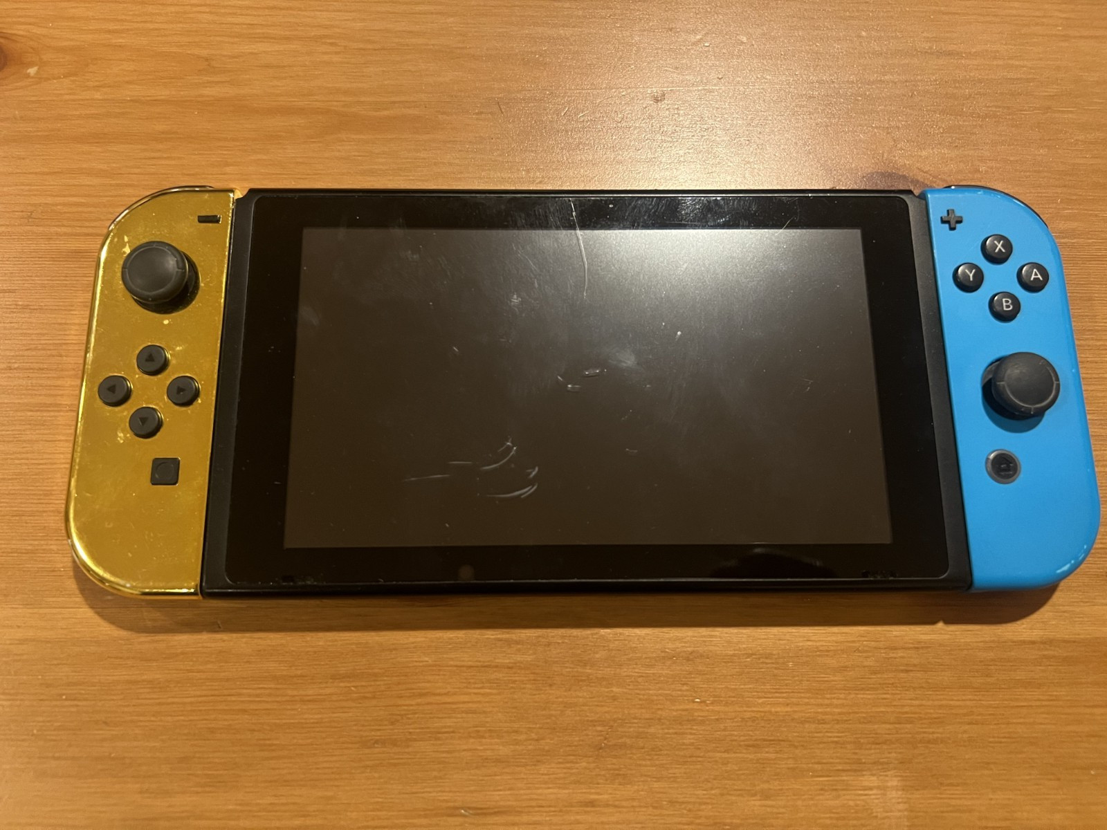 Nintendo Switch 32GB Handheld HAC-001(-01) System Blue Gold Joy-Cons w/ Dock