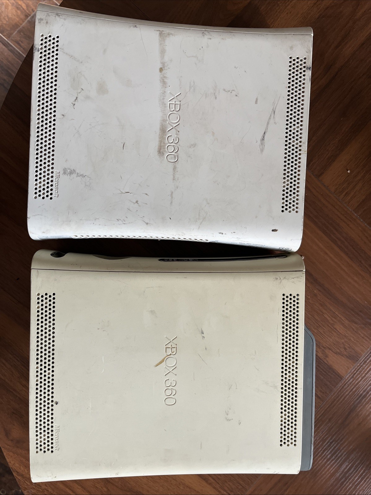 Lot Of 2 Defective Xbox 360 Core Console White For Parts Red Ring