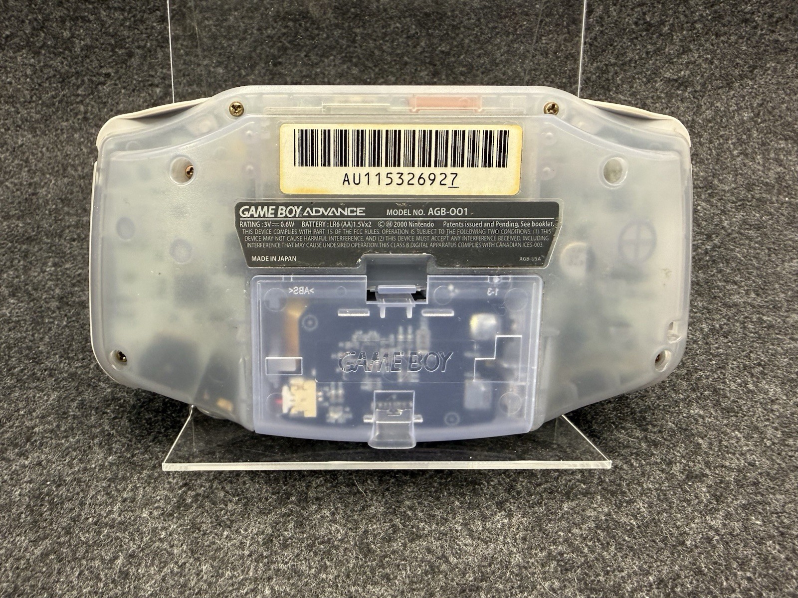 Nintendo Game Boy Advance – Clear Glacier Shell | USB-C Rechargeable Battery