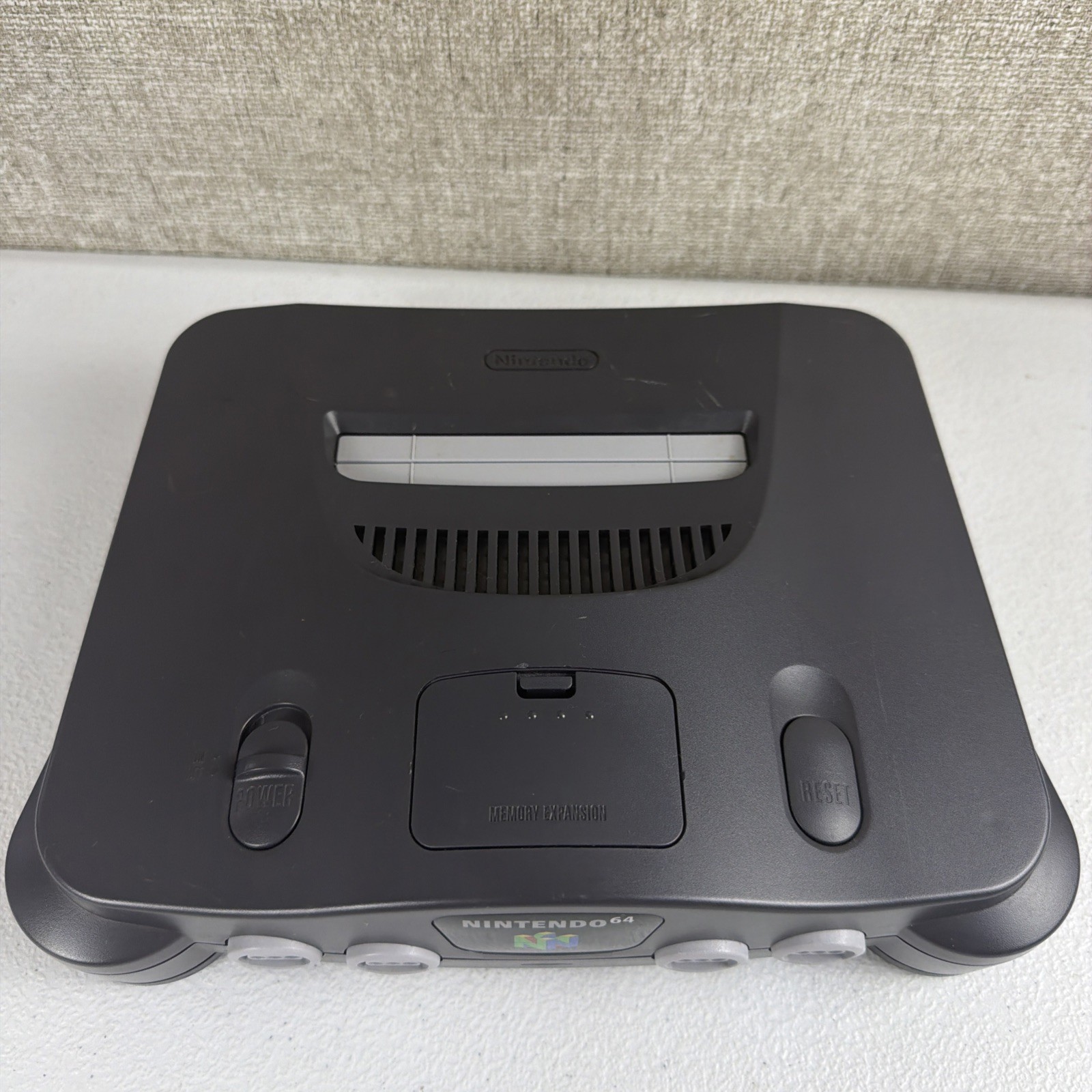 Nintendo 64 Console ONLY – NUS-001 (USA) – Charcoal Tested Working W/ Jumper Pak