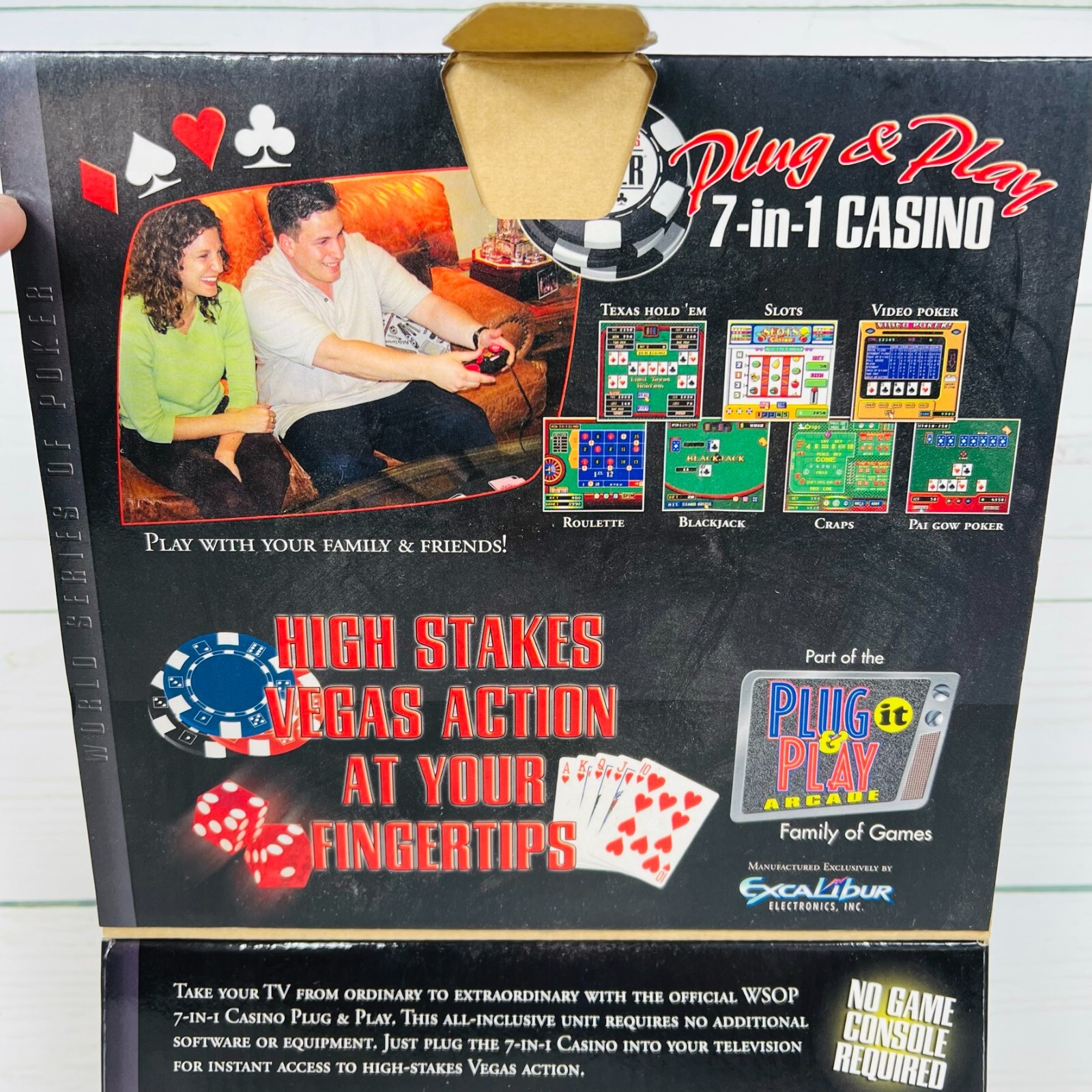 World Series of Poker Plug and Play 7-in-1 Casino by Excalibur NEW