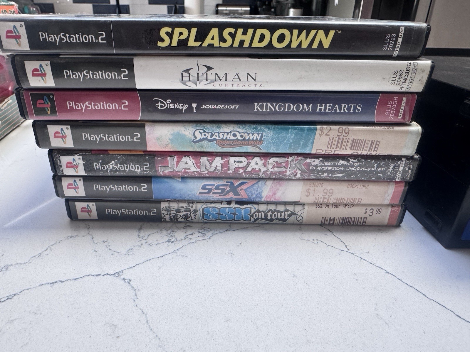 Sony PlayStation 2 PS2 Fat Console 13 Game Lot Silver Controller