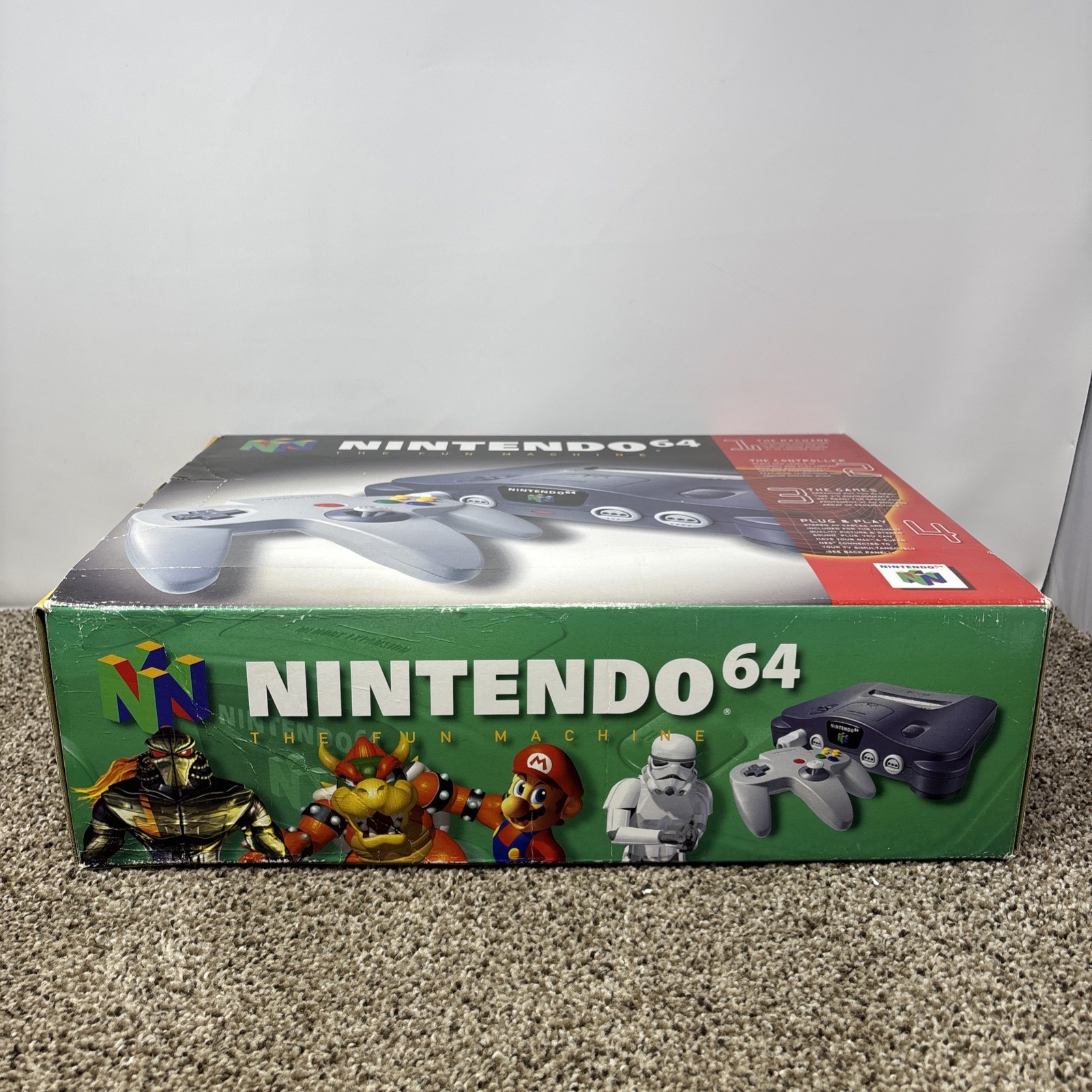 1996 Nintendo 64 Launch Edition Console Game Control Deck Complete in Box CIB
