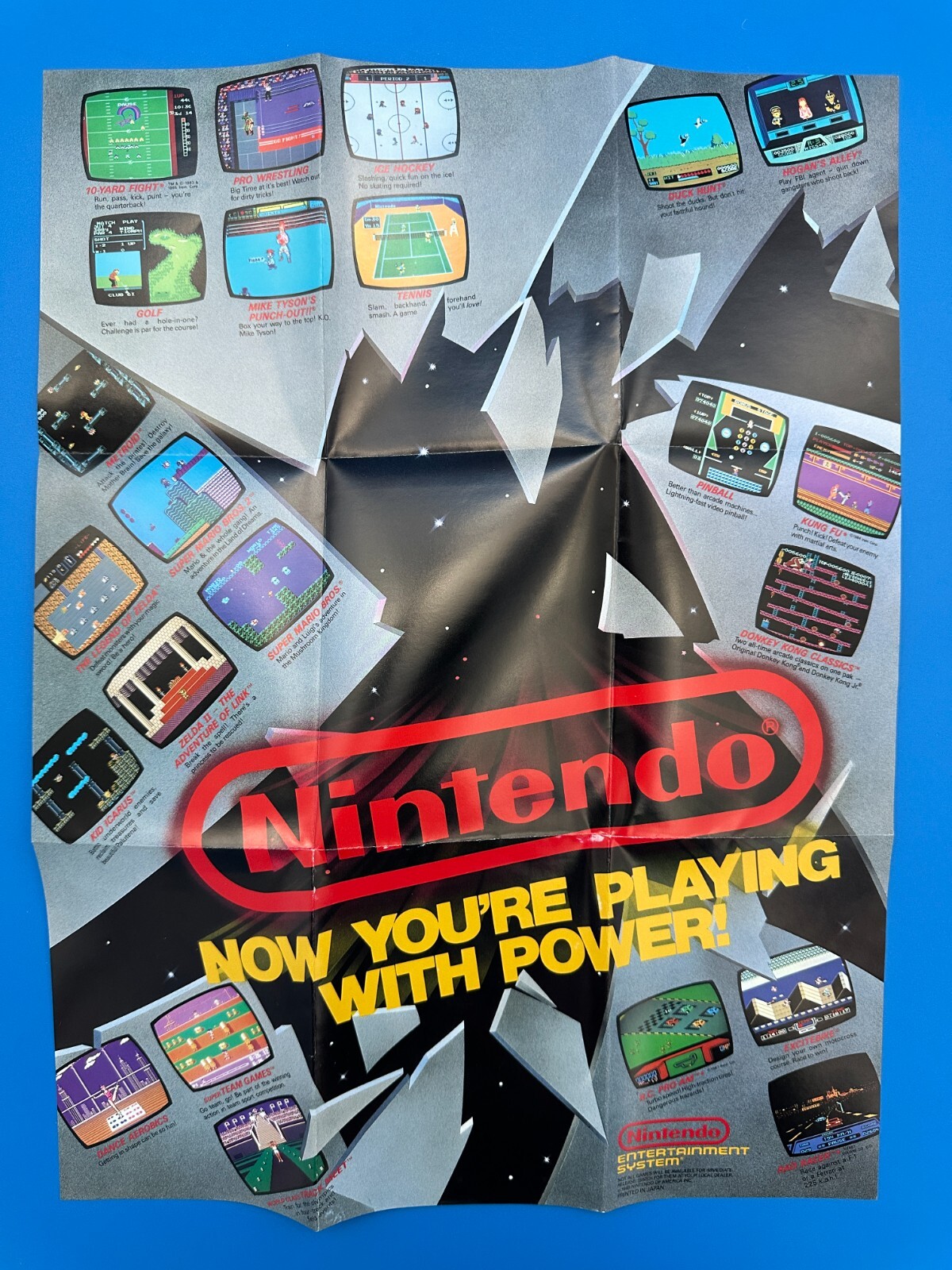 1988 Nintendo NES Now You’re Playing With Power! Poster Insert 15.5 x 11.75