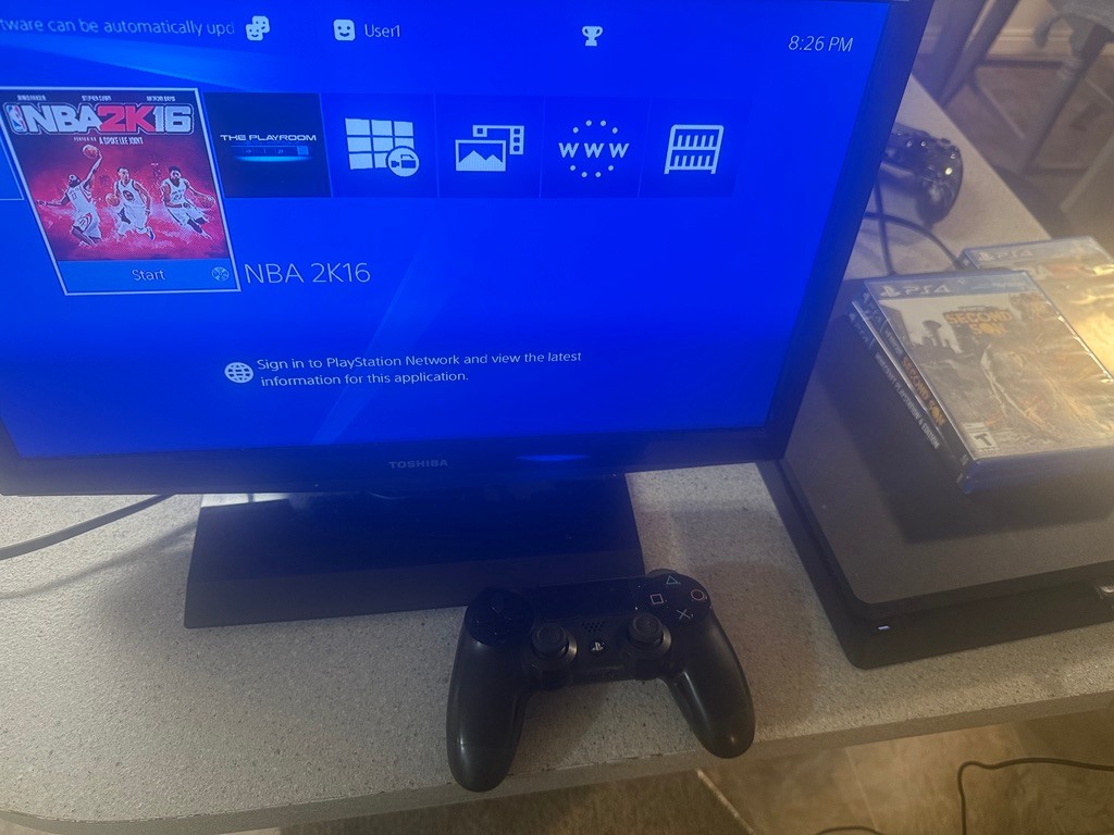 Sony PS4 Slim 1TB Console Bundle (8 Games, 1 Controller) TESTED & WORKS. CLEAN