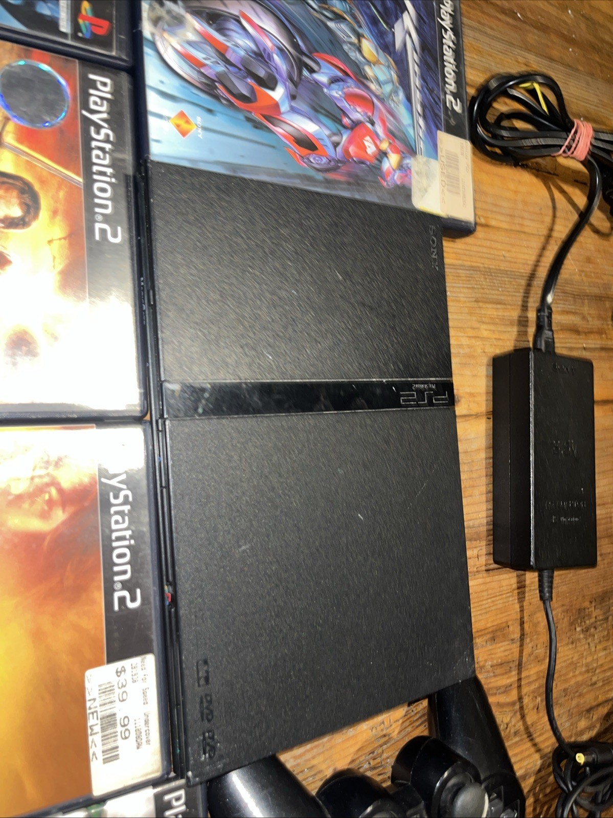 PlayStation 2 PS2 Slim SCPH-77001 TESTED w/ Controller & 12 Games