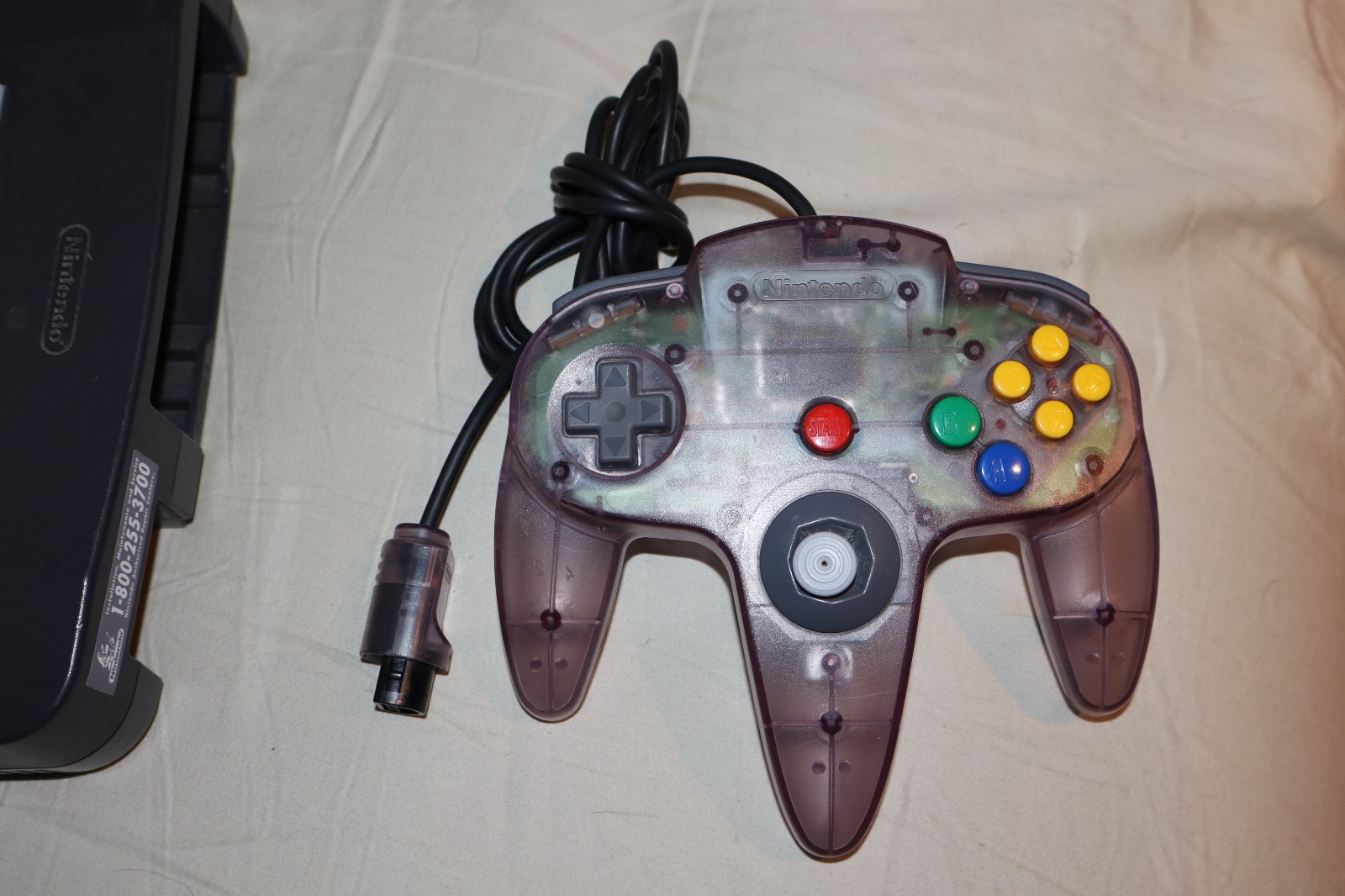 Nintendo 64 N64 Console TESTED WORKING w/ AC Adapter AV wire and Controller