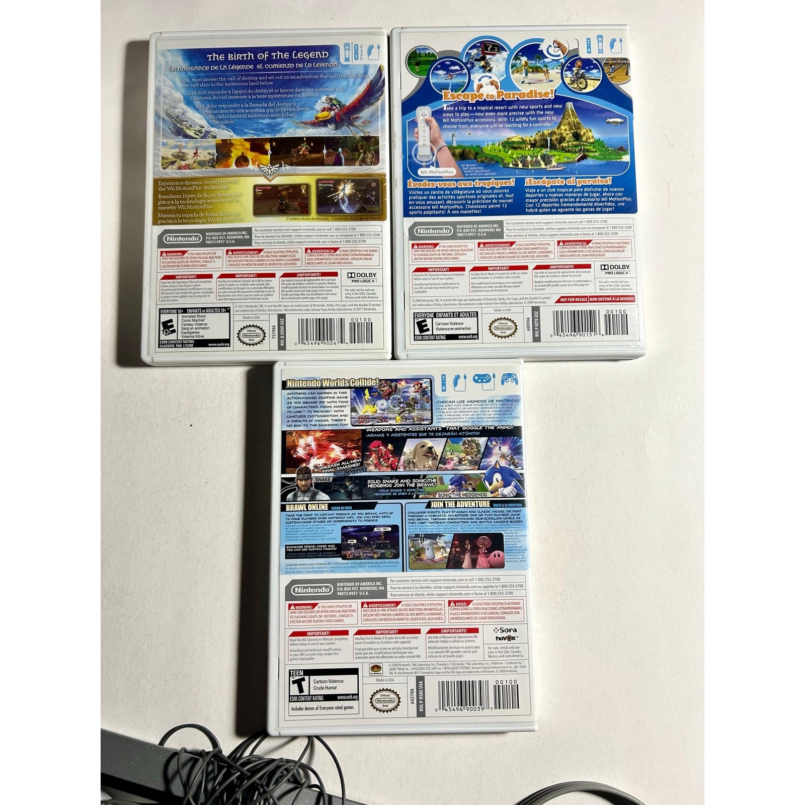 Nintendo Wii Console w/ Cords 1 Wii remote 1 Nunchuck in box w/ 4 Games🔥