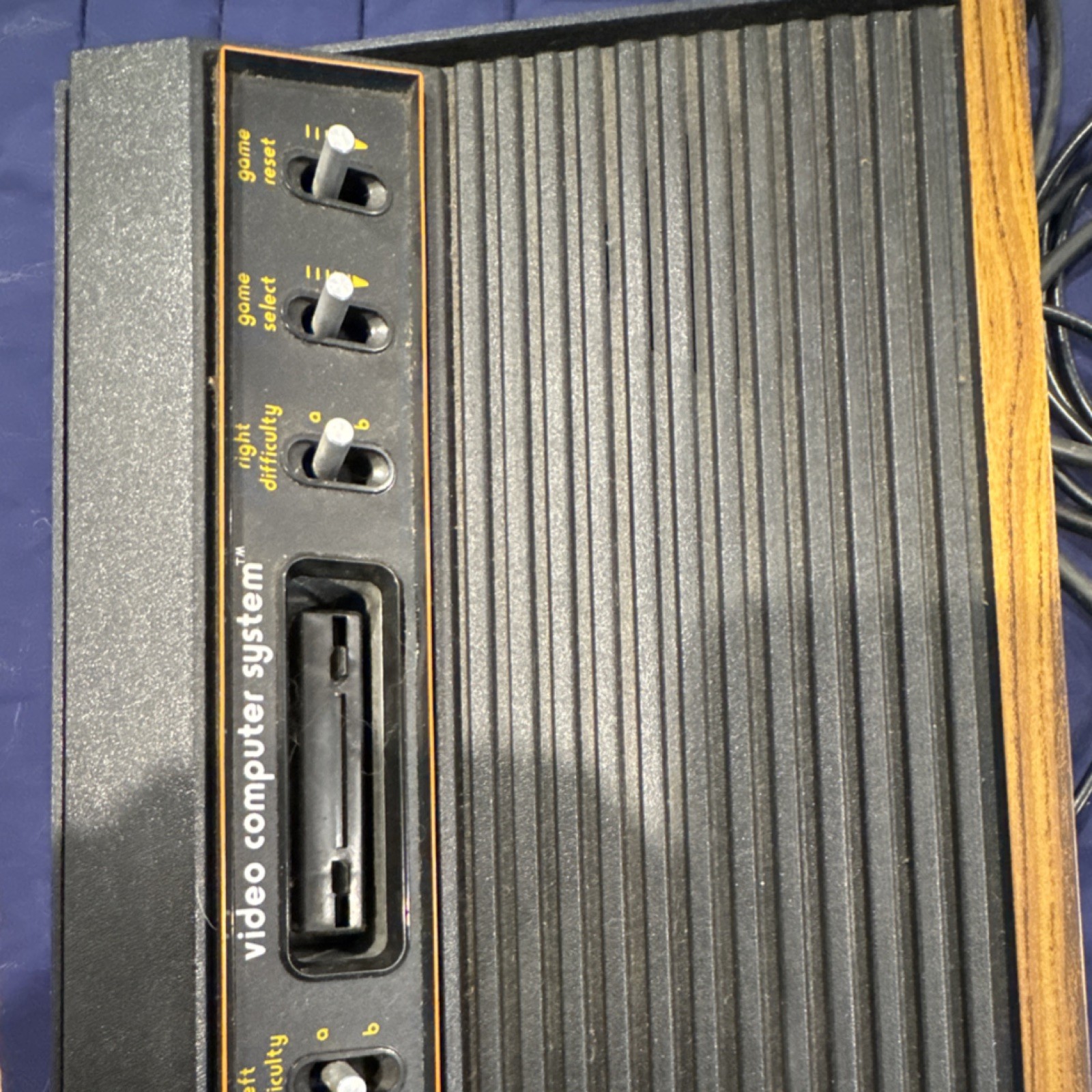 Atari 2600 Home Console Black Brown Woodgrain Panel RF CX-2600