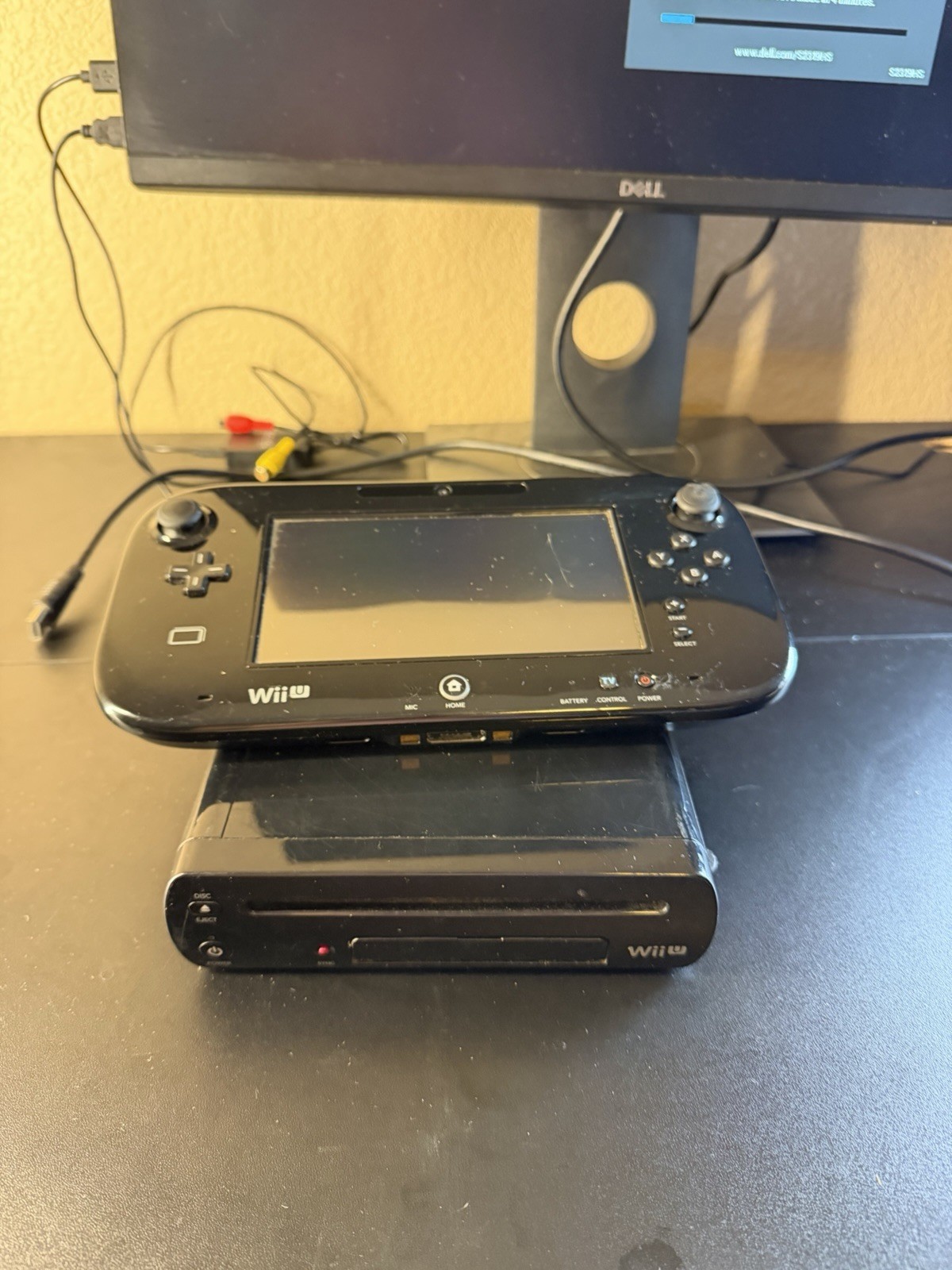 Wii U 32GB Black Console w/ GamePad, Cables Ready to play preloaded with 2 games