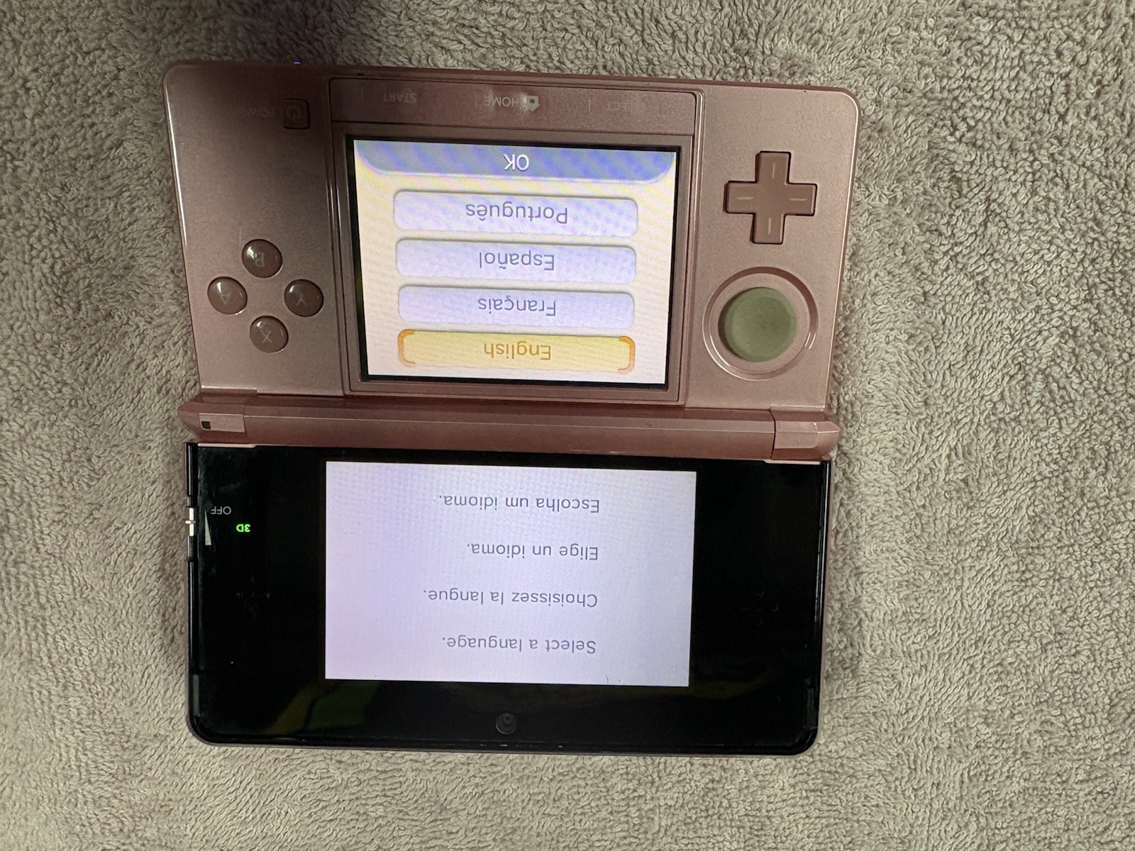 Nintendo 3DS Pink Handheld Console with Charger, 3D Audio Technology