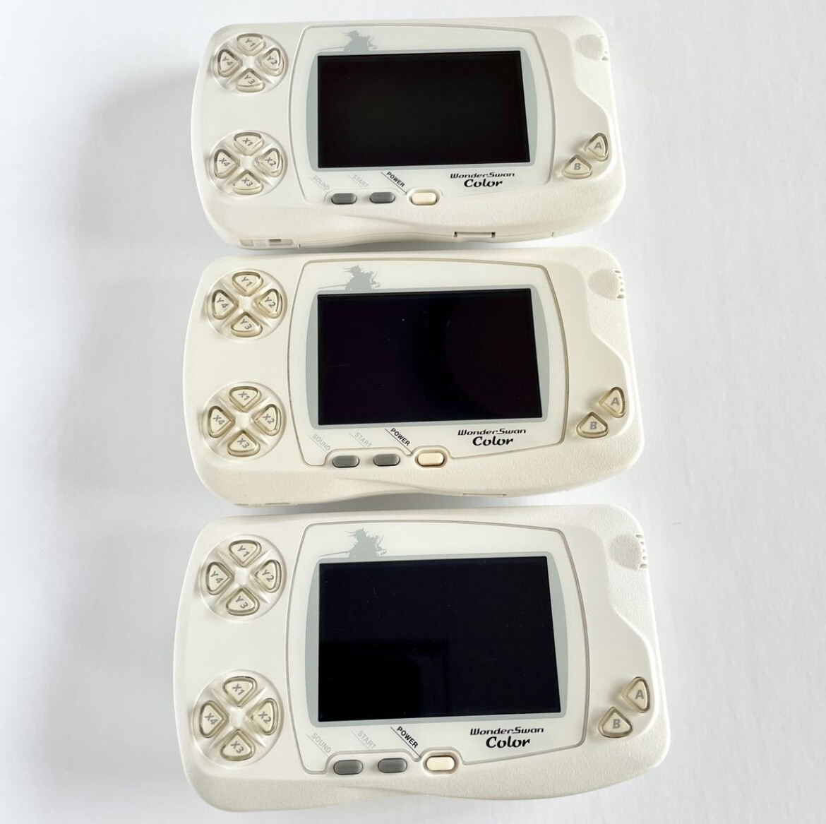 Lot of 3 Bandai WonderSwan Color Final Fantasy Edition Console For parts
