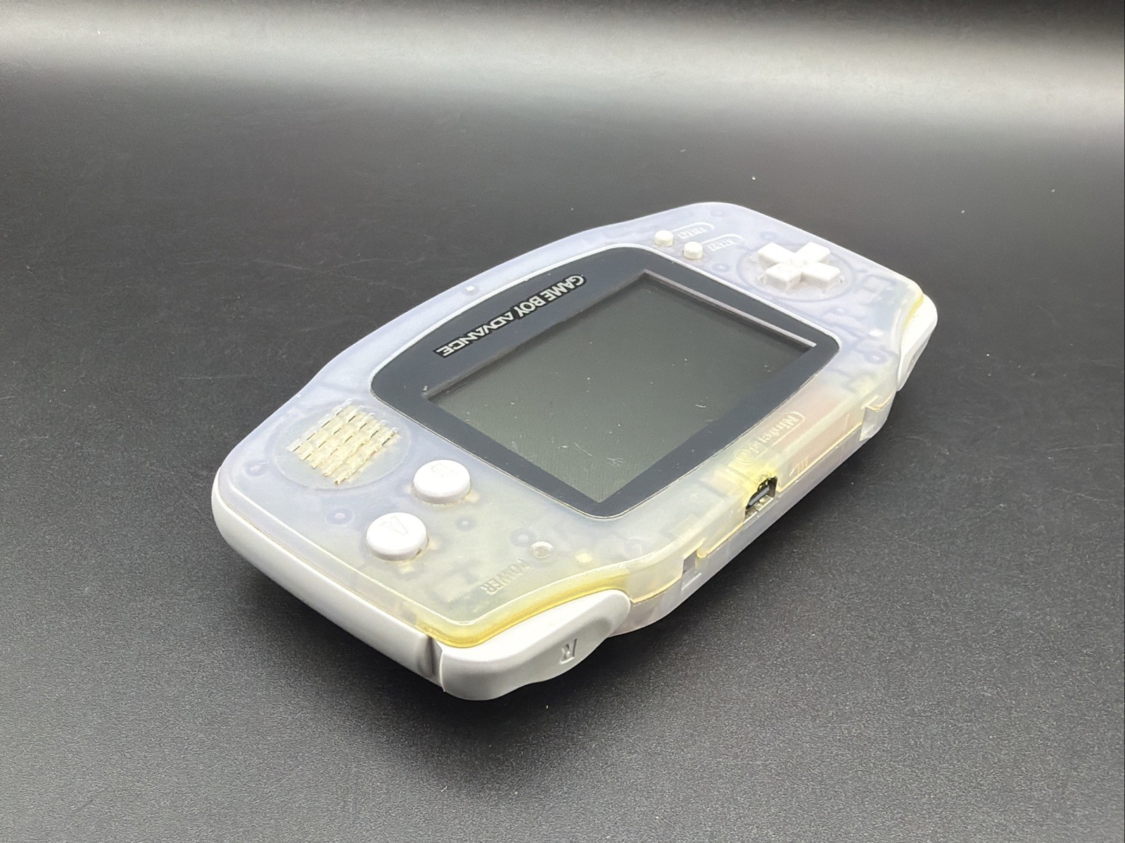 Nintendo Game Boy Advance Console System Clear Glacier Works No Battery Cover