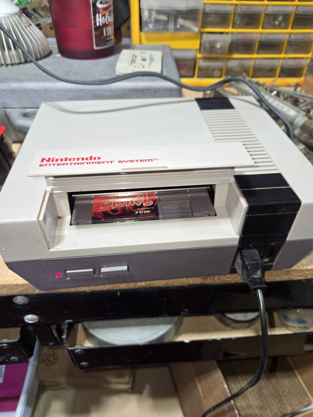 Original Nintendo NES Console Gray, 3 Controllers, Zapper, Cables, Tested Works