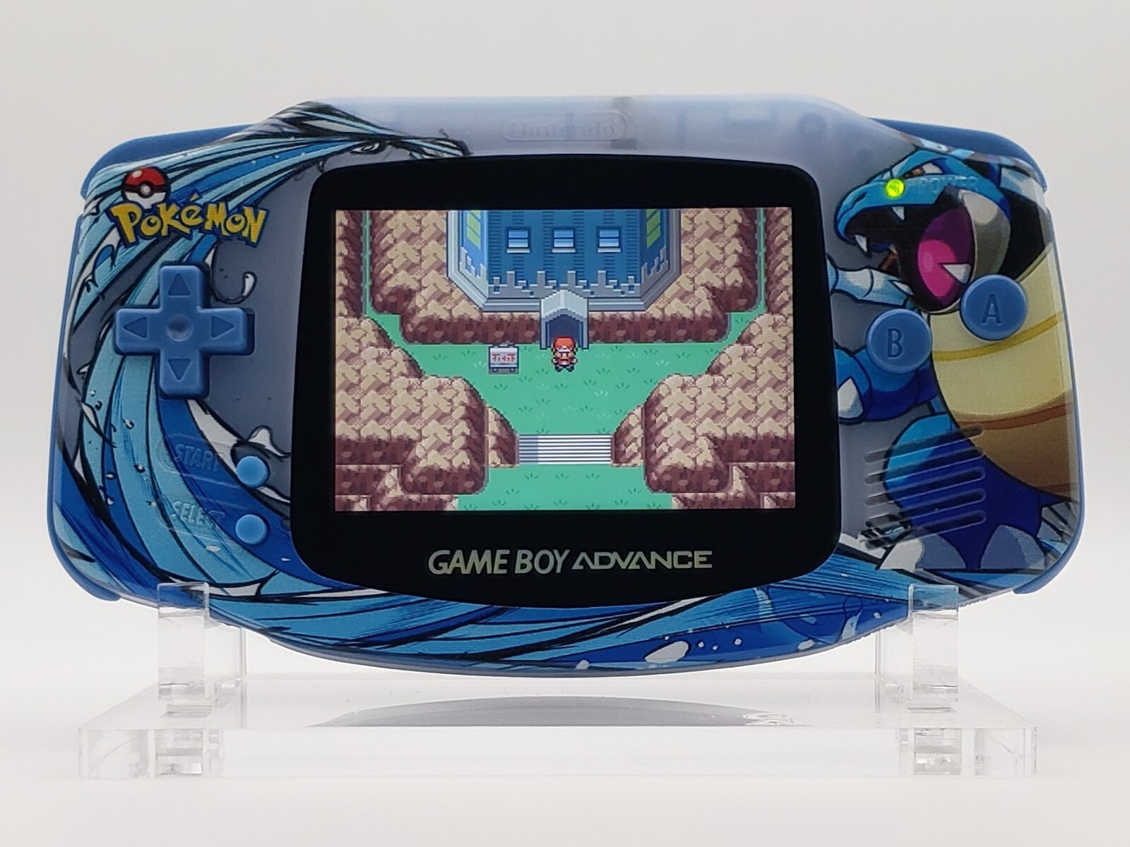 Blastoise Game Boy Advance Funnyplaying Backlit IPS Screen Pokemon Theme Blue