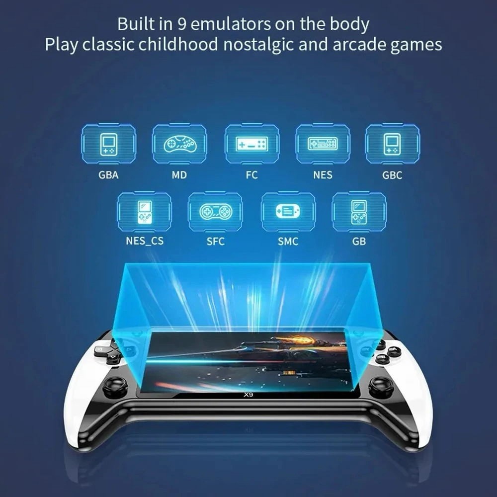 X9 Handheld Game Console 8G 2000+ Games 5.5 Inch 1500mAh Retro Video Game Player