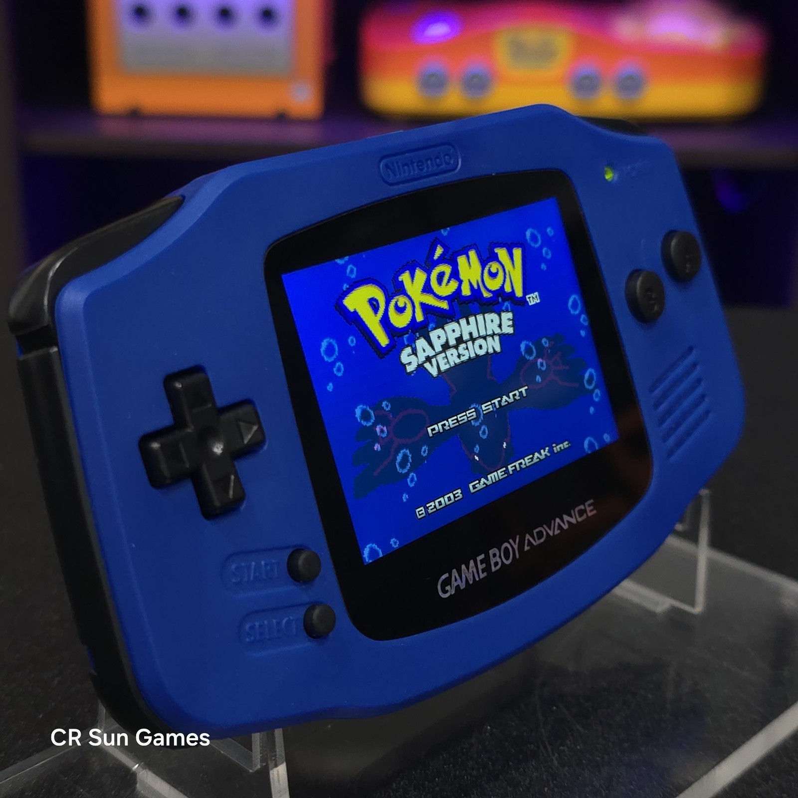 Blue Game Boy Advance GBA iPS V5 LCD USB-C 1800 mAh Rechargeable Battery