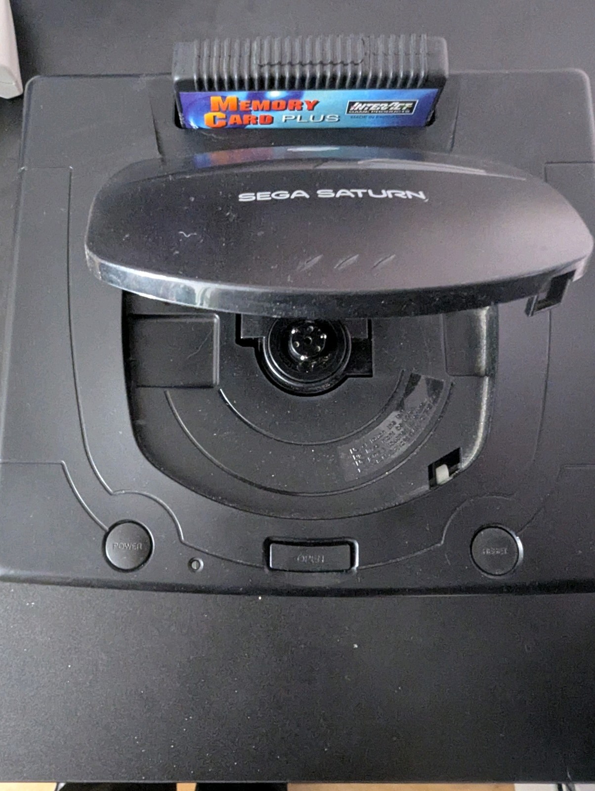 Sega Saturn Black Console W 3D Controller, Cords, Mem Card And 1 Game