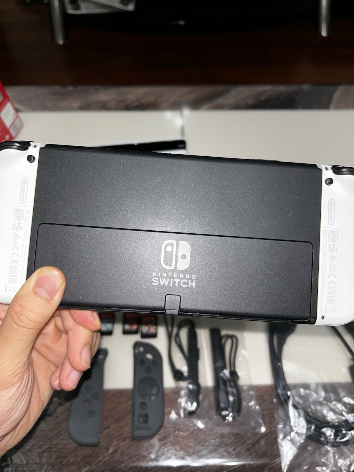 Nintendo Switch OLED 64GB 720p HD White Joy-Con Bundle w/ Dock Case Cables