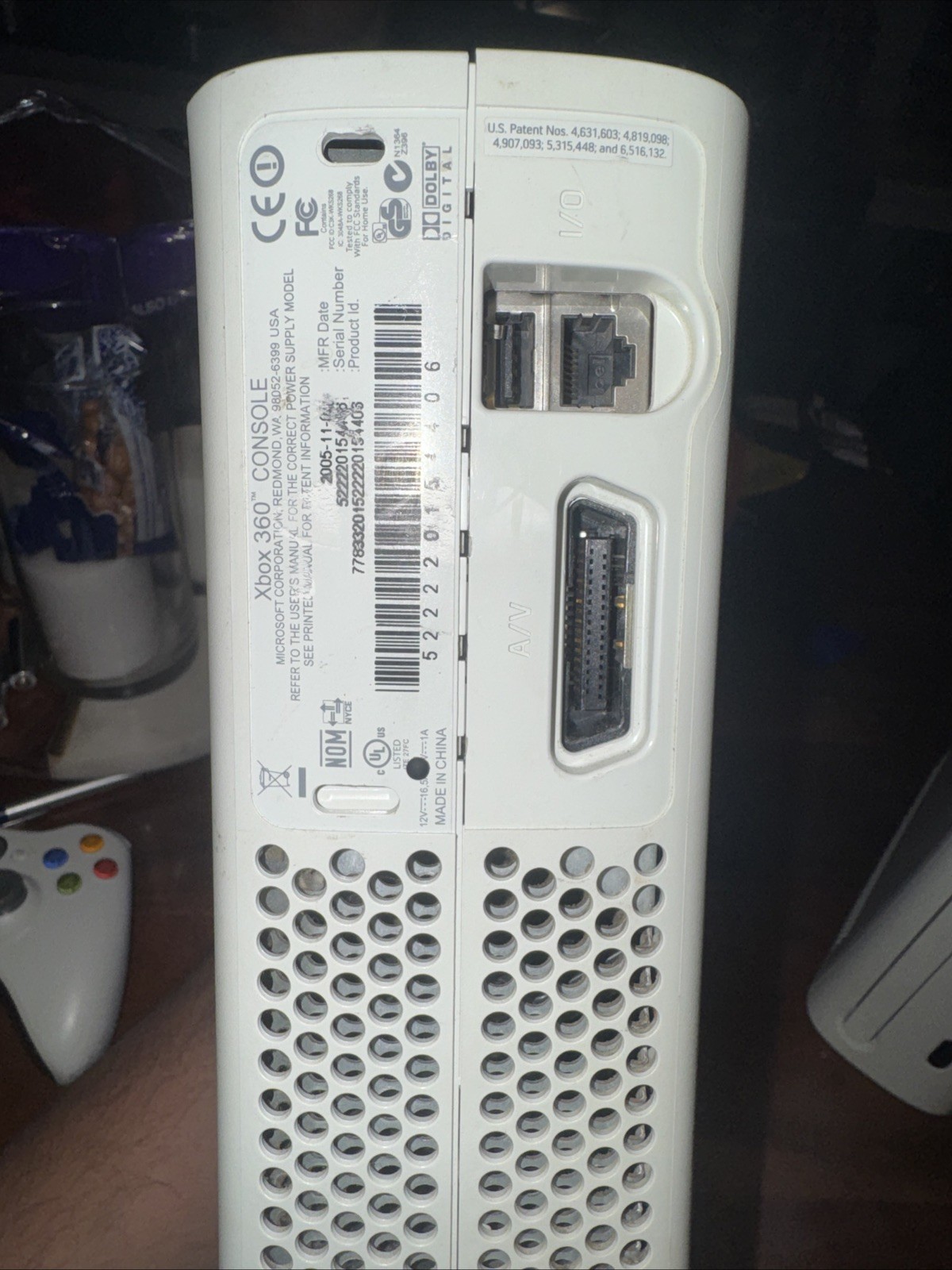 Microsoft Xbox 360 Core White System Console Only For Parts Or Repairs Untested