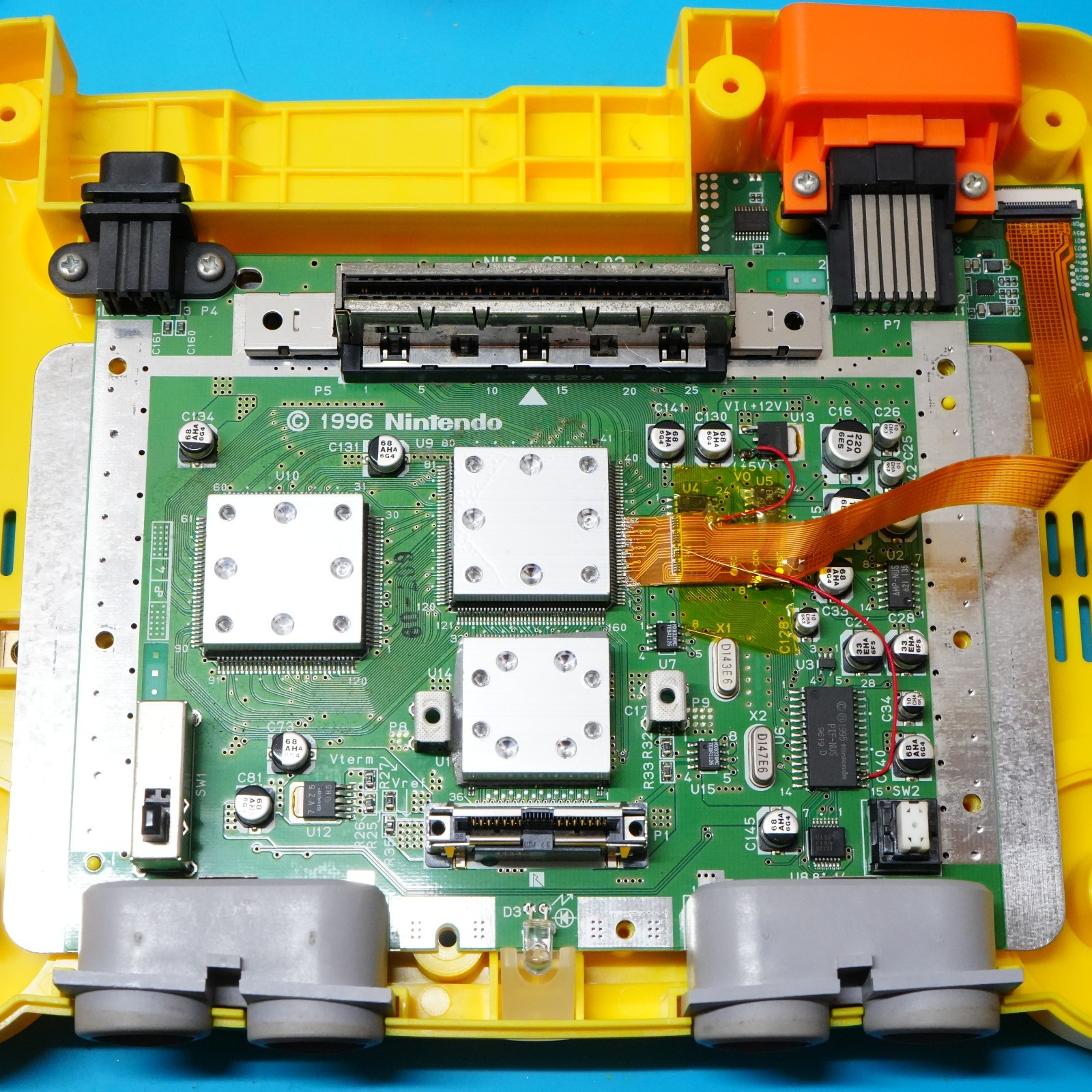 Nintendo 64 N64 HDMI MOD Orange Yellow Replacement Shell Console NUS-001 TESTED