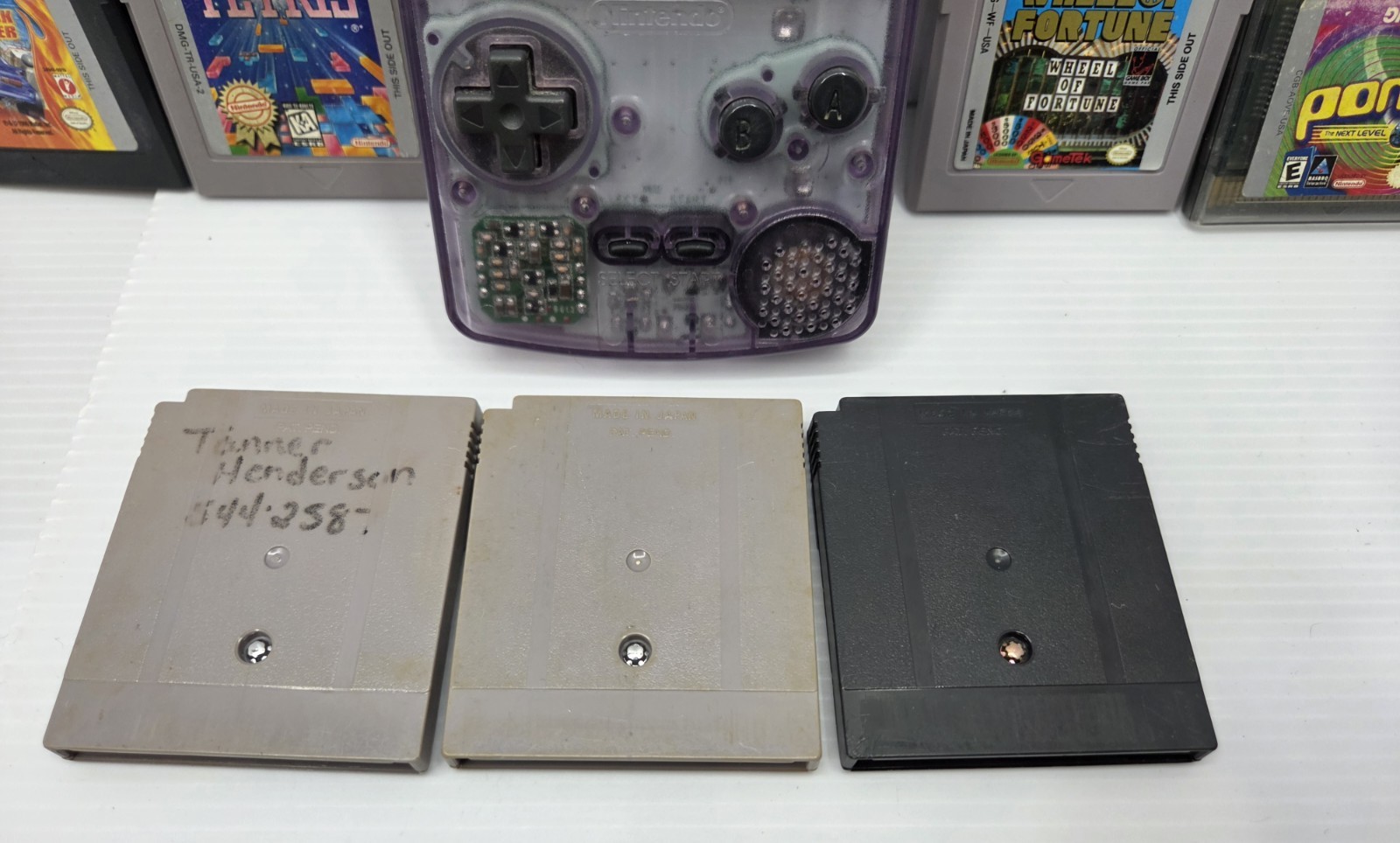 Nintendo Game Boy Color Purple Transparent & 9 Games Megaman Tetris Yoshi PacMan
