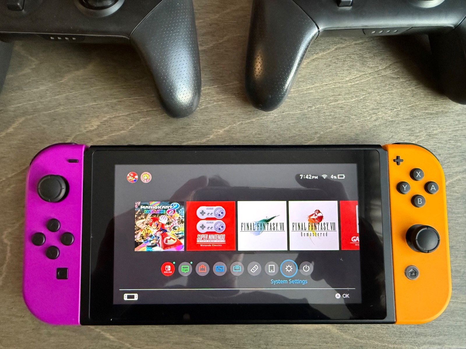 Nintendo Switch Console with Yellow and Purple Joy-Con and accessories BUNDLE